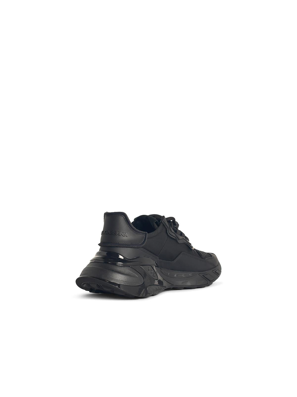 Dolce & Gabbana Daymaster Black Leather Blend Sneakers In Black