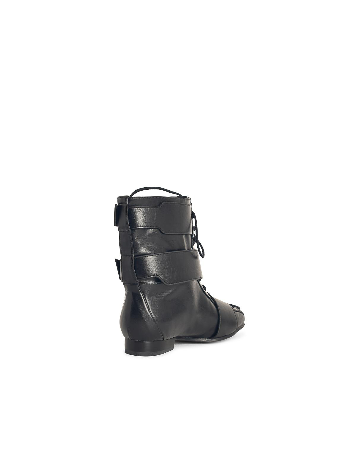 Ganni Black Synthetic Boots With Front Fastening In Black
