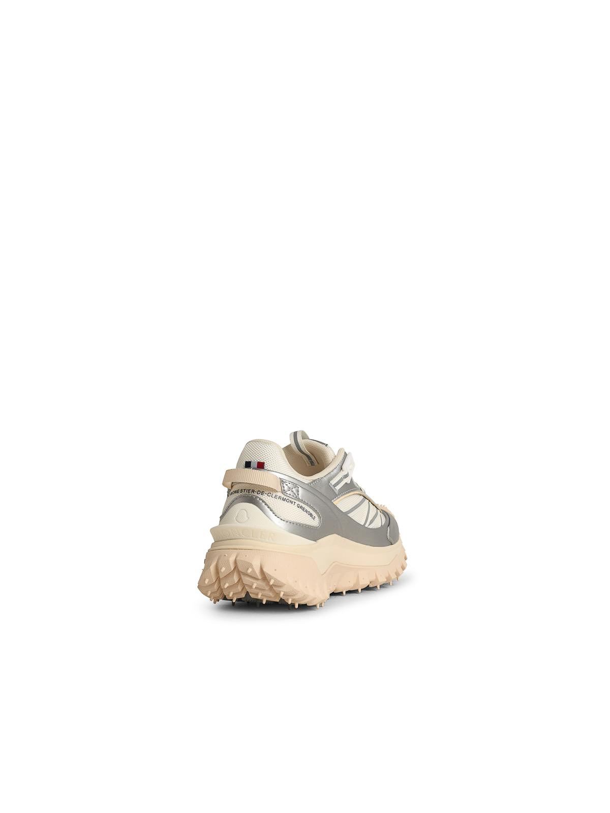 Moncler Trailgrip Gtx Silver Leather Blend Sneakers In Silver