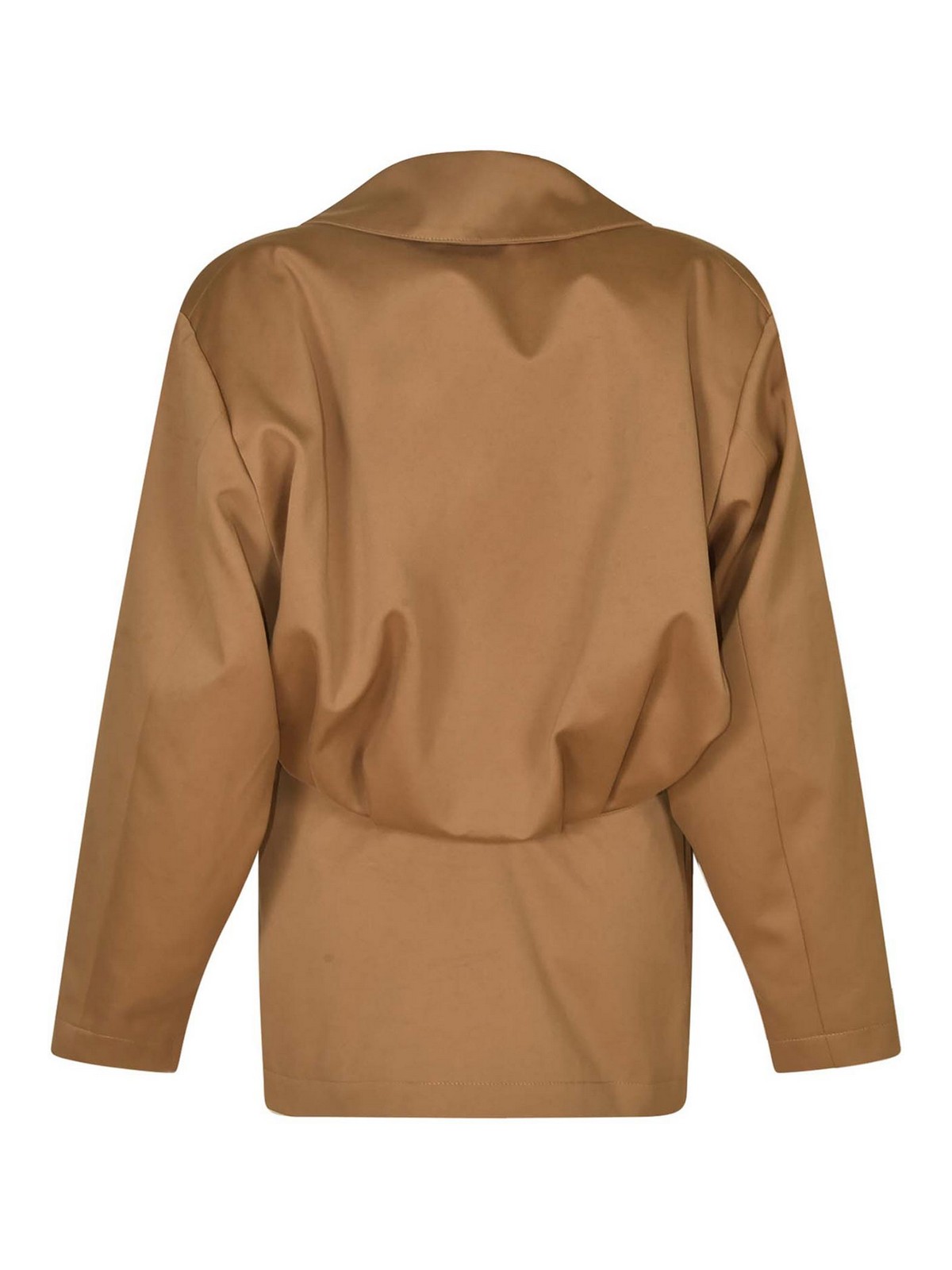 Blazé Milano Beige Double-breasted Cotton Blazer In Brown