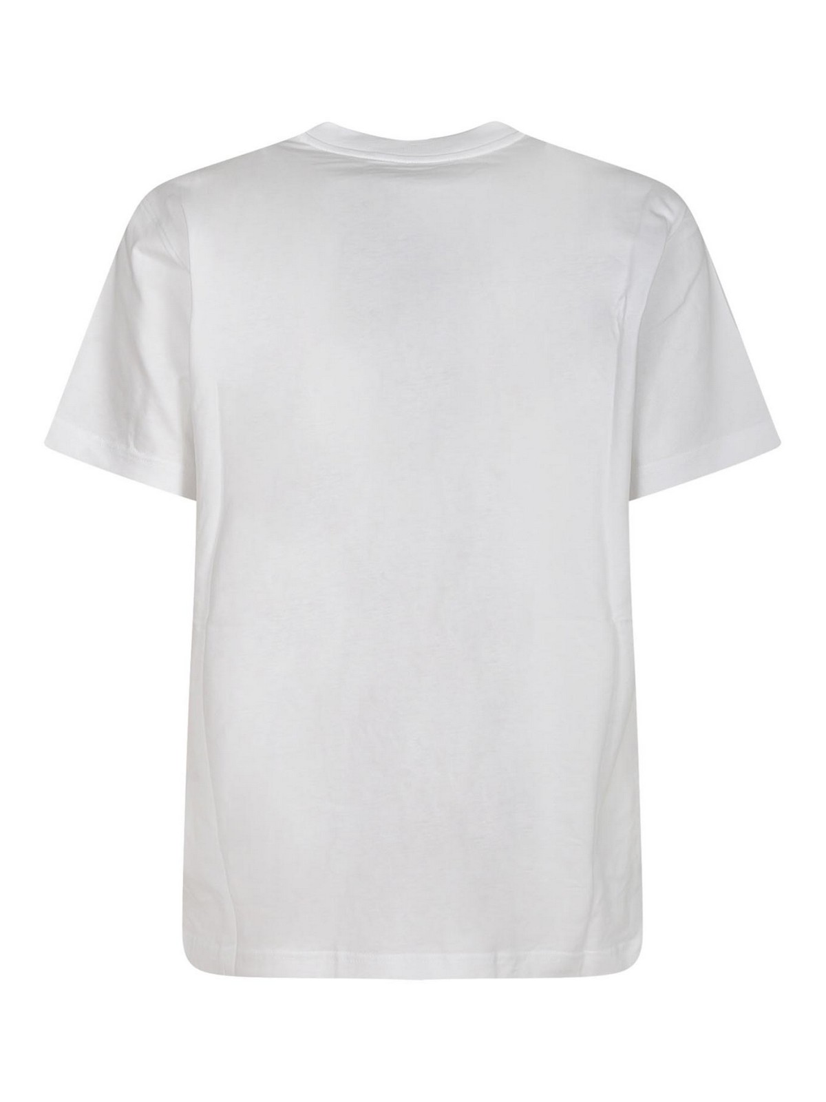Moschino Crew Neck T-shirt With Playful Logo Print In White