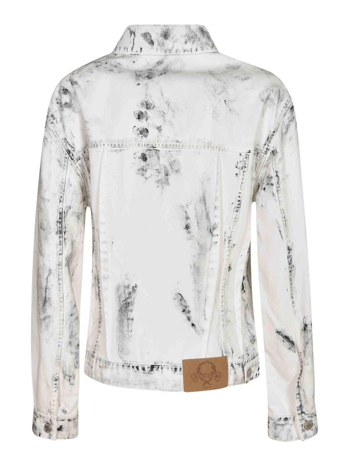 Moschino Cotton Bull Jacket Laurel Crown Patch In White