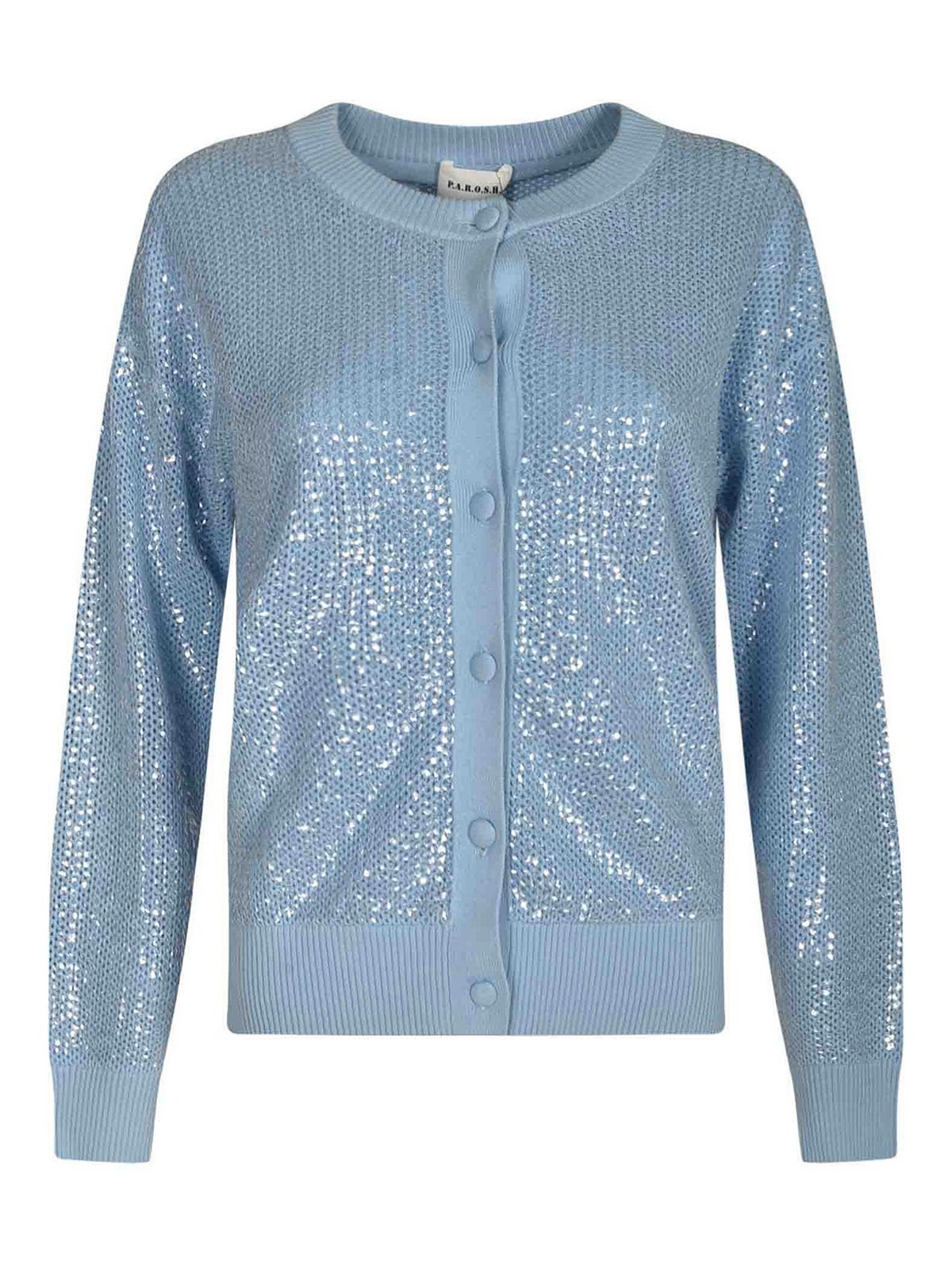 P.a.r.o.s.h Sequin-embellished Cardigan In Blue