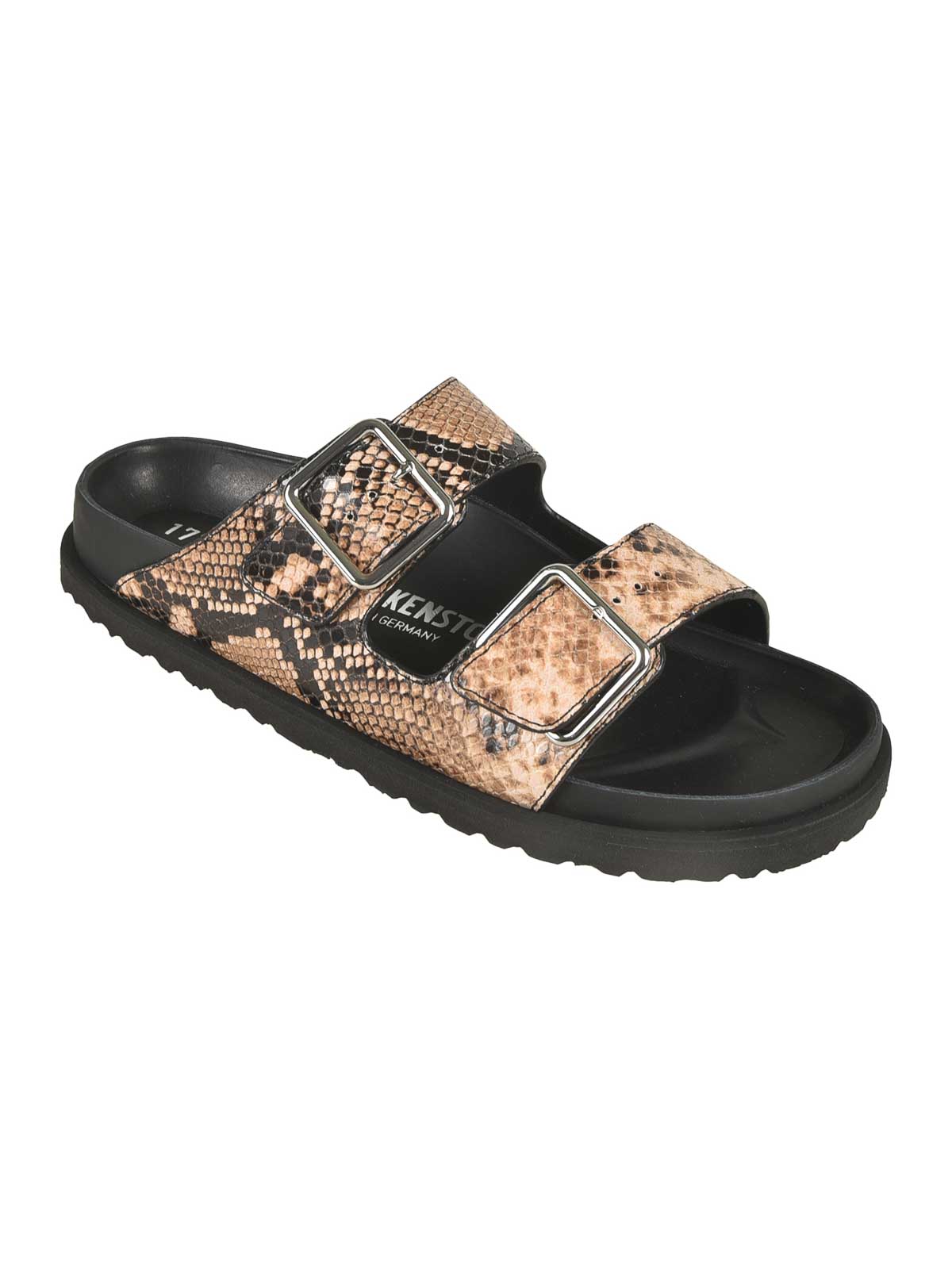 Birkenstock Open Toe Heeled Sandals Snakeskin Effect In Neutral