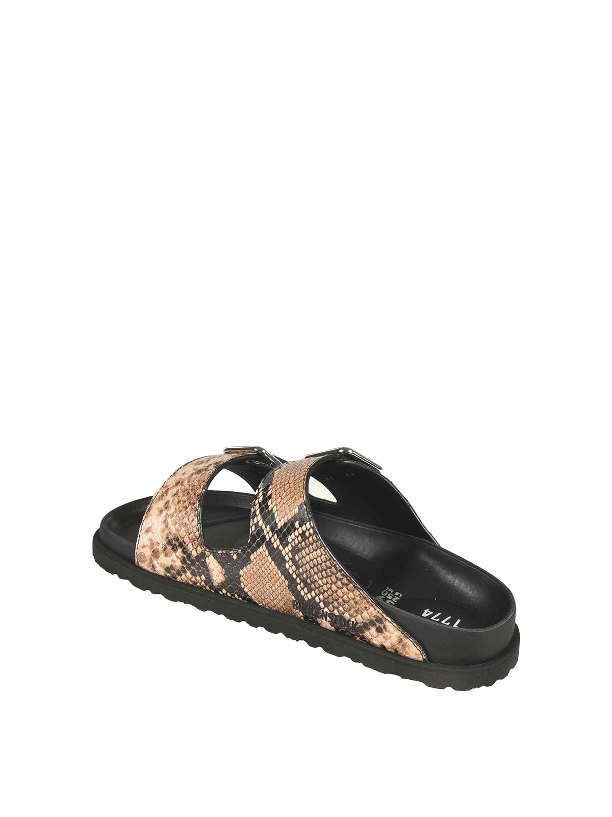 Birkenstock Open Toe Heeled Sandals Snakeskin Effect In Neutral