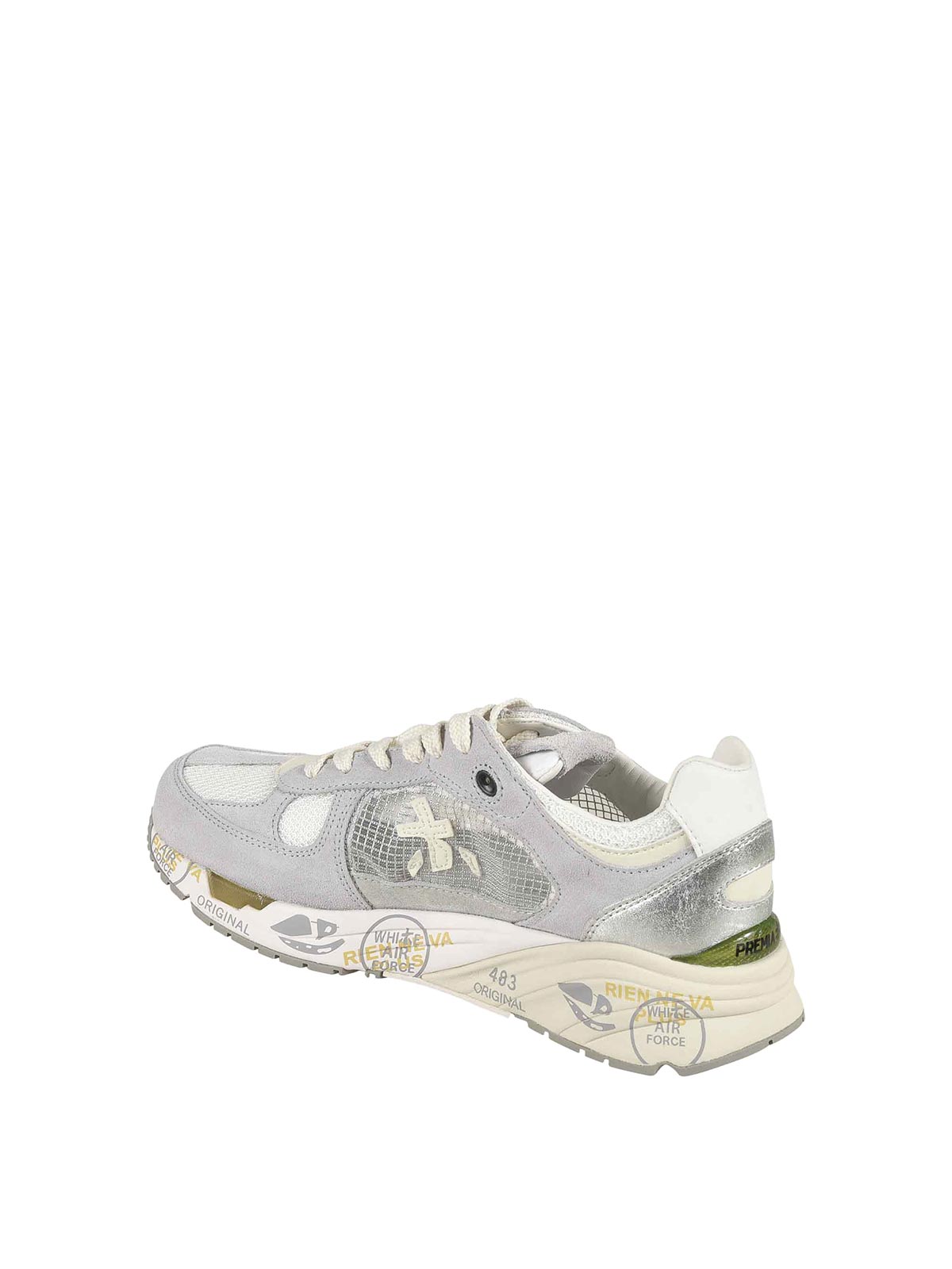 Premiata Mased Mesh-panel Suede Sneakers In Gray