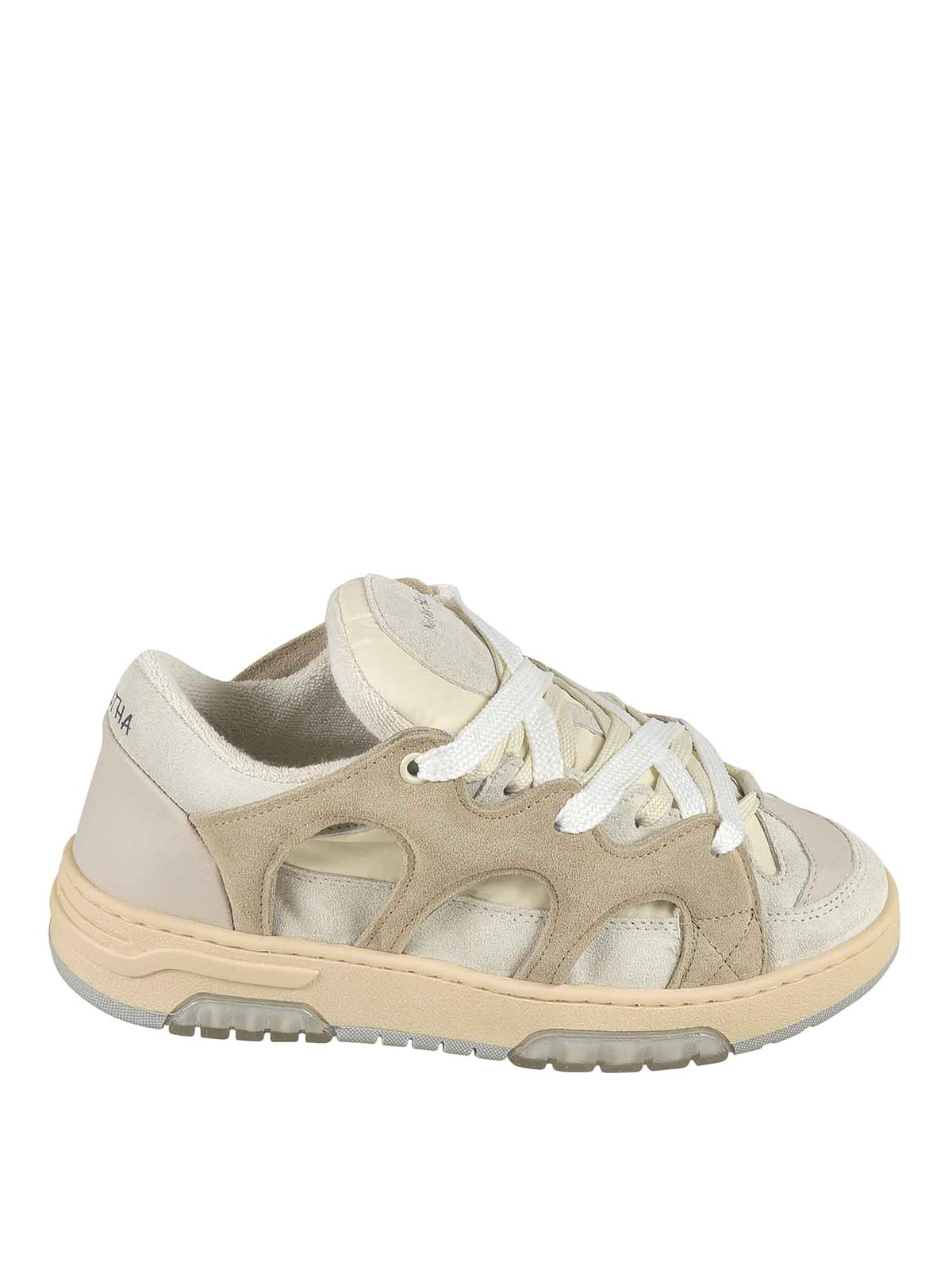 Santha Man Sneakers Cream Size 9 Leather In White