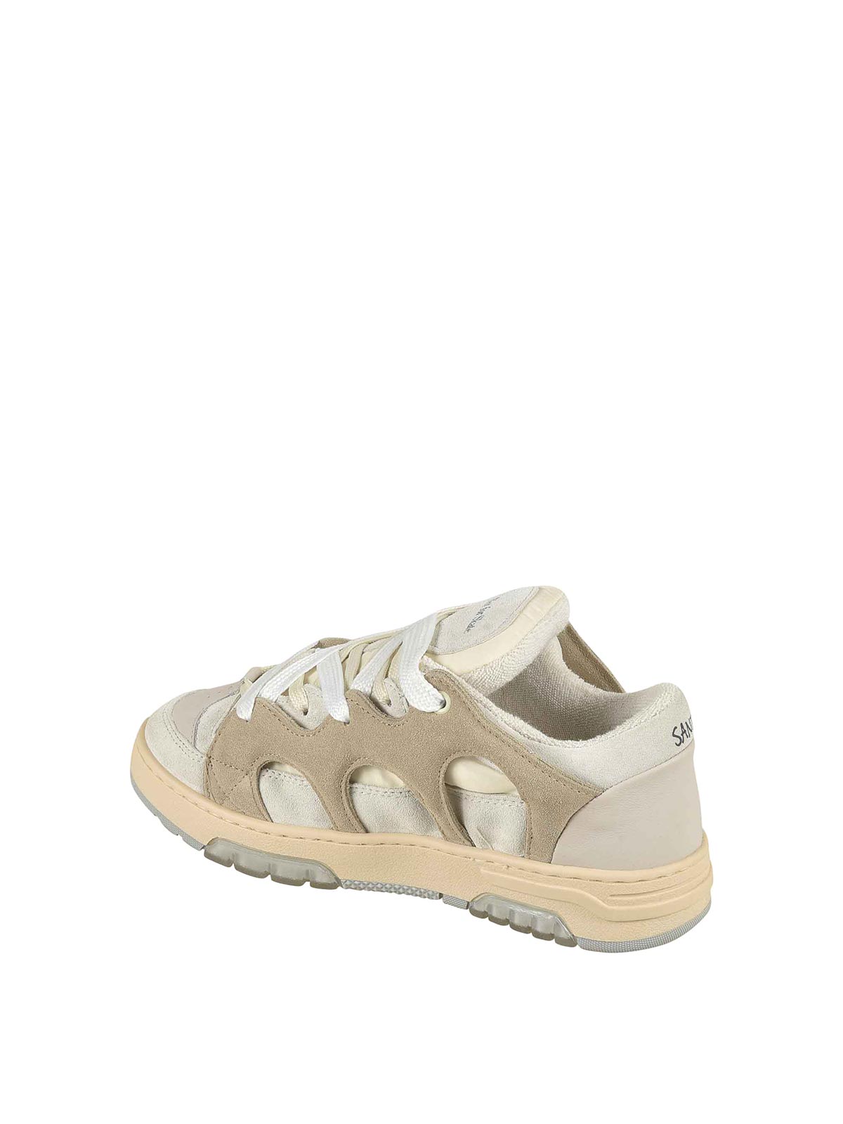 Santha Man Sneakers Cream Size 9 Leather In White