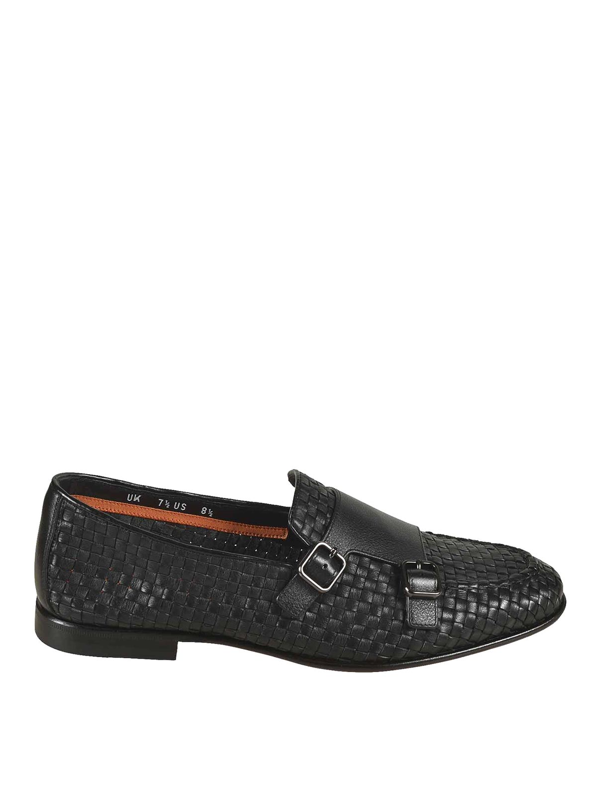Santoni Leather Carlos Double-strap Monk Shoes In Black