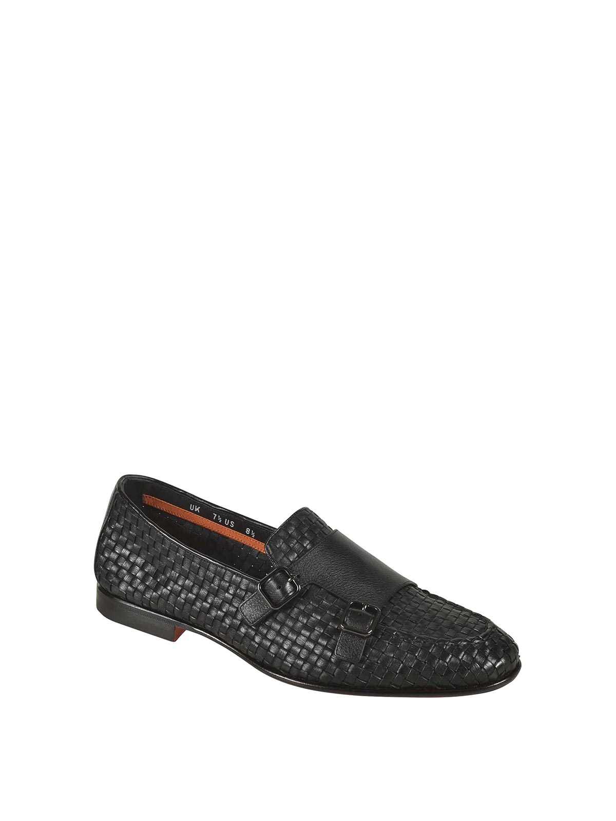 Santoni Leather Carlos Double-strap Monk Shoes In Black