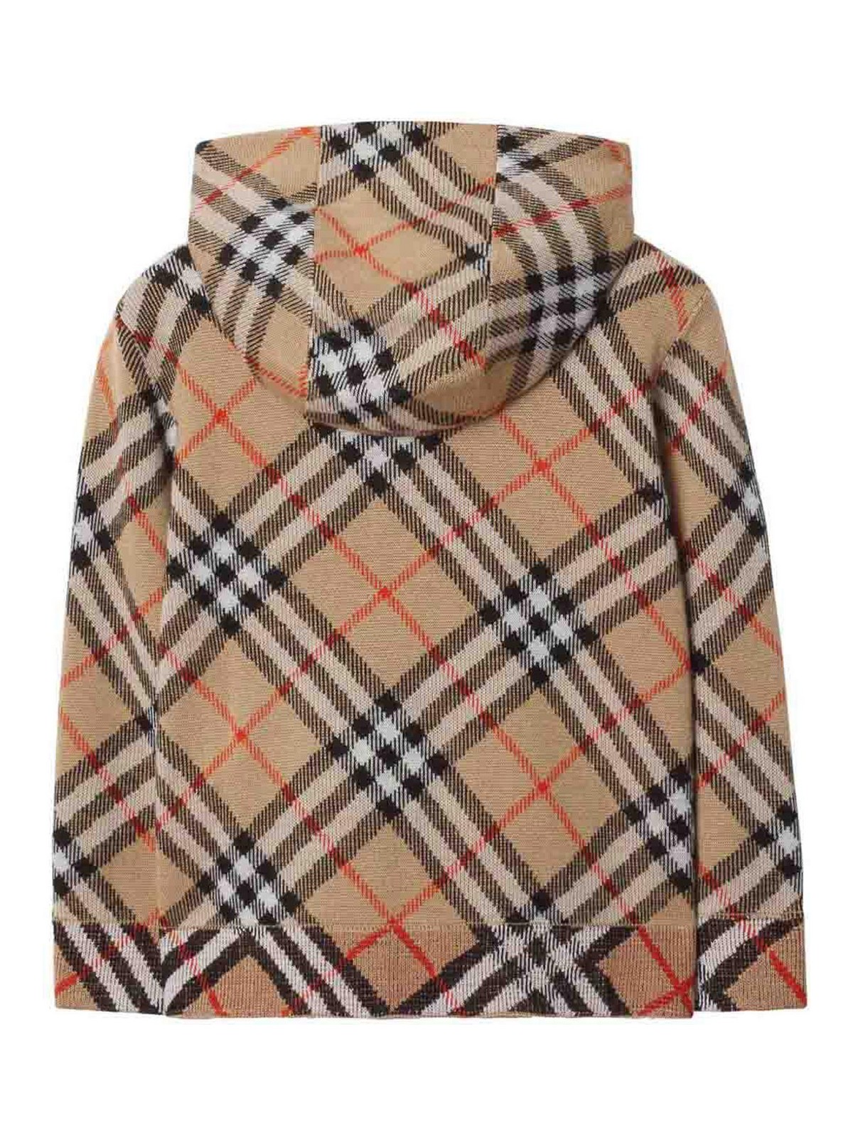 Burberry Jimmy Check Wool Zip Hoodie In Brown