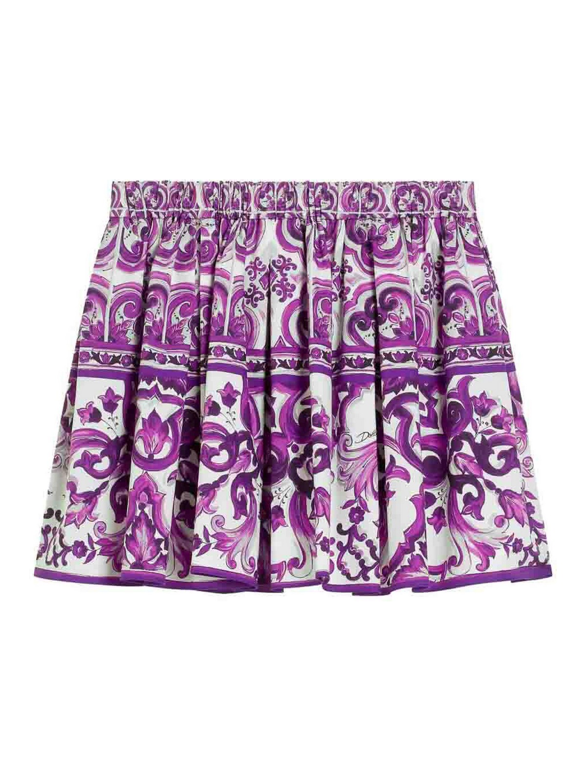 Dolce & Gabbana Graphic-print Cotton Skirt In Multi