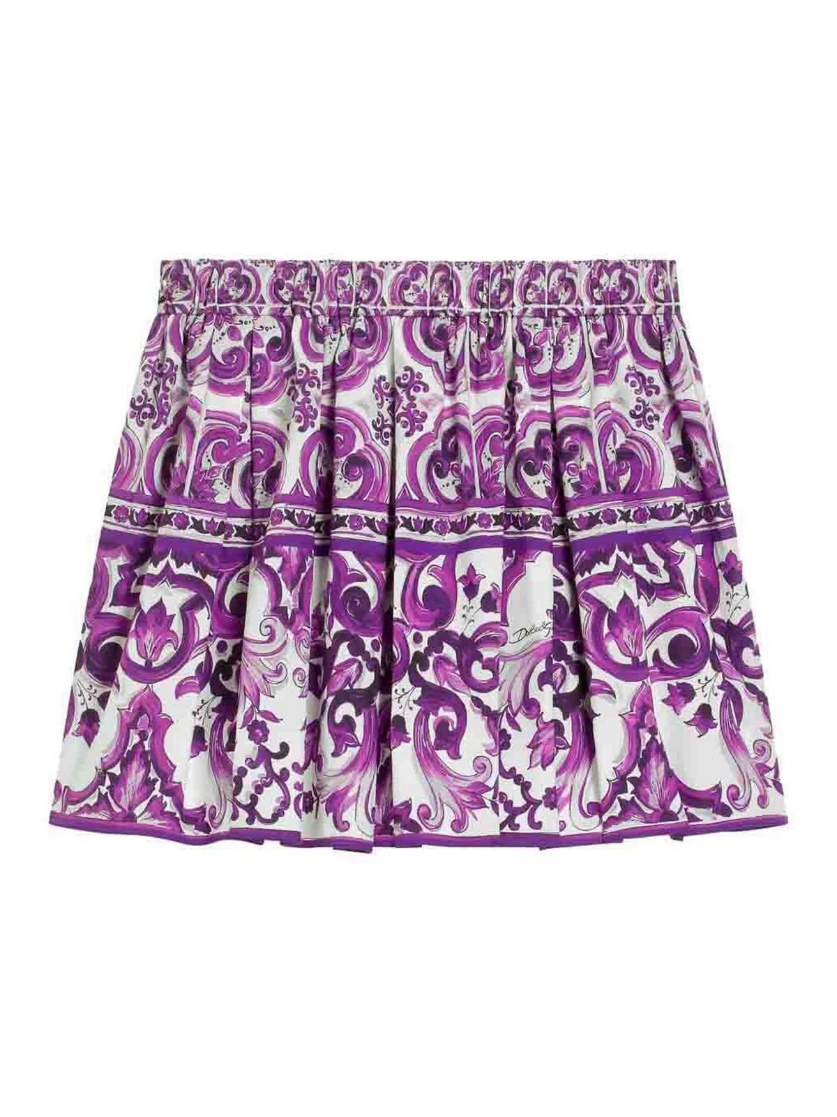 Dolce & Gabbana Graphic-print Cotton Skirt In Multi