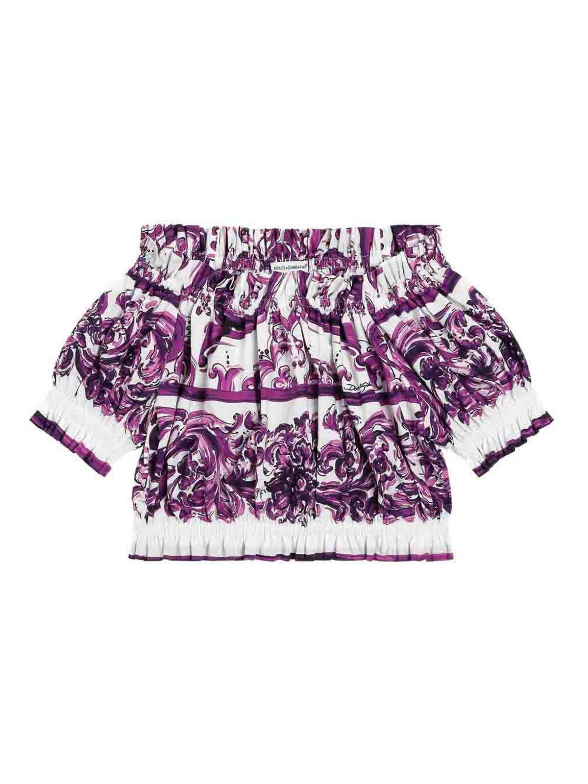 Dolce & Gabbana Majolica-print Cotton Blouse In Multi