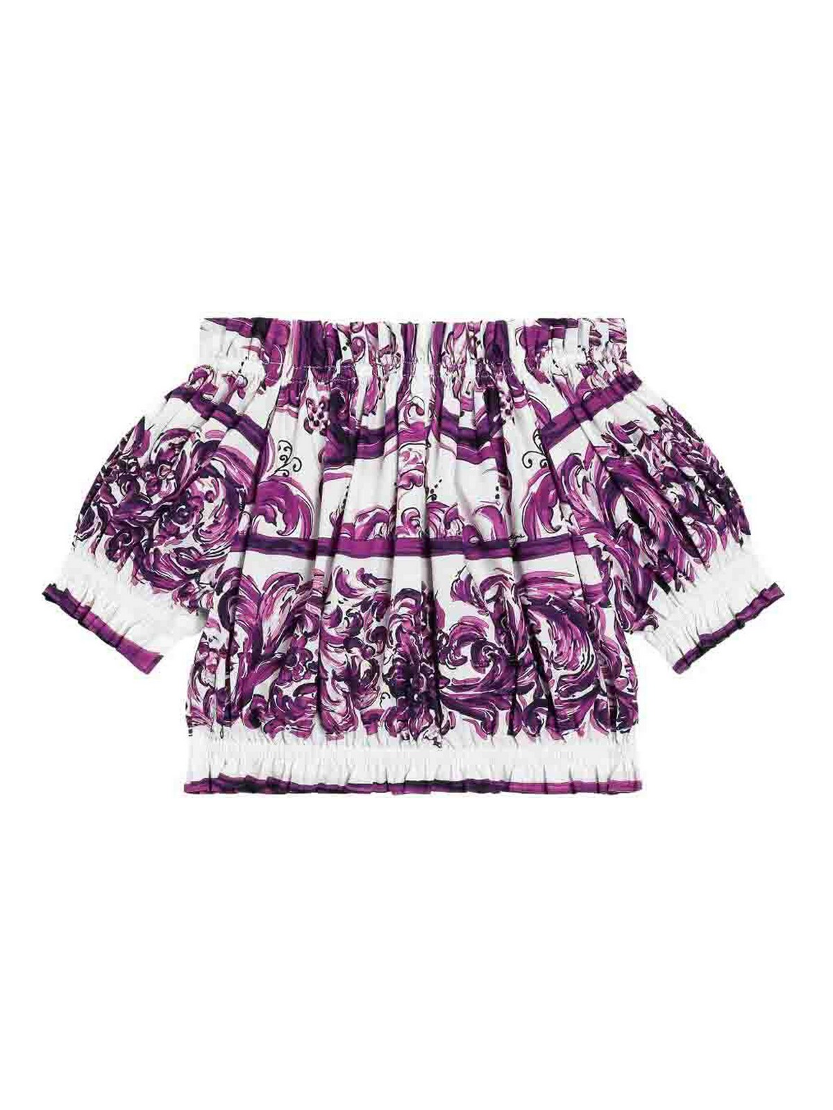 Dolce & Gabbana Majolica-print Cotton Blouse In Multi