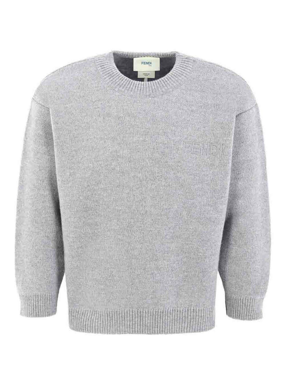Fendi Jr Pullover Logo Unisex In Gray