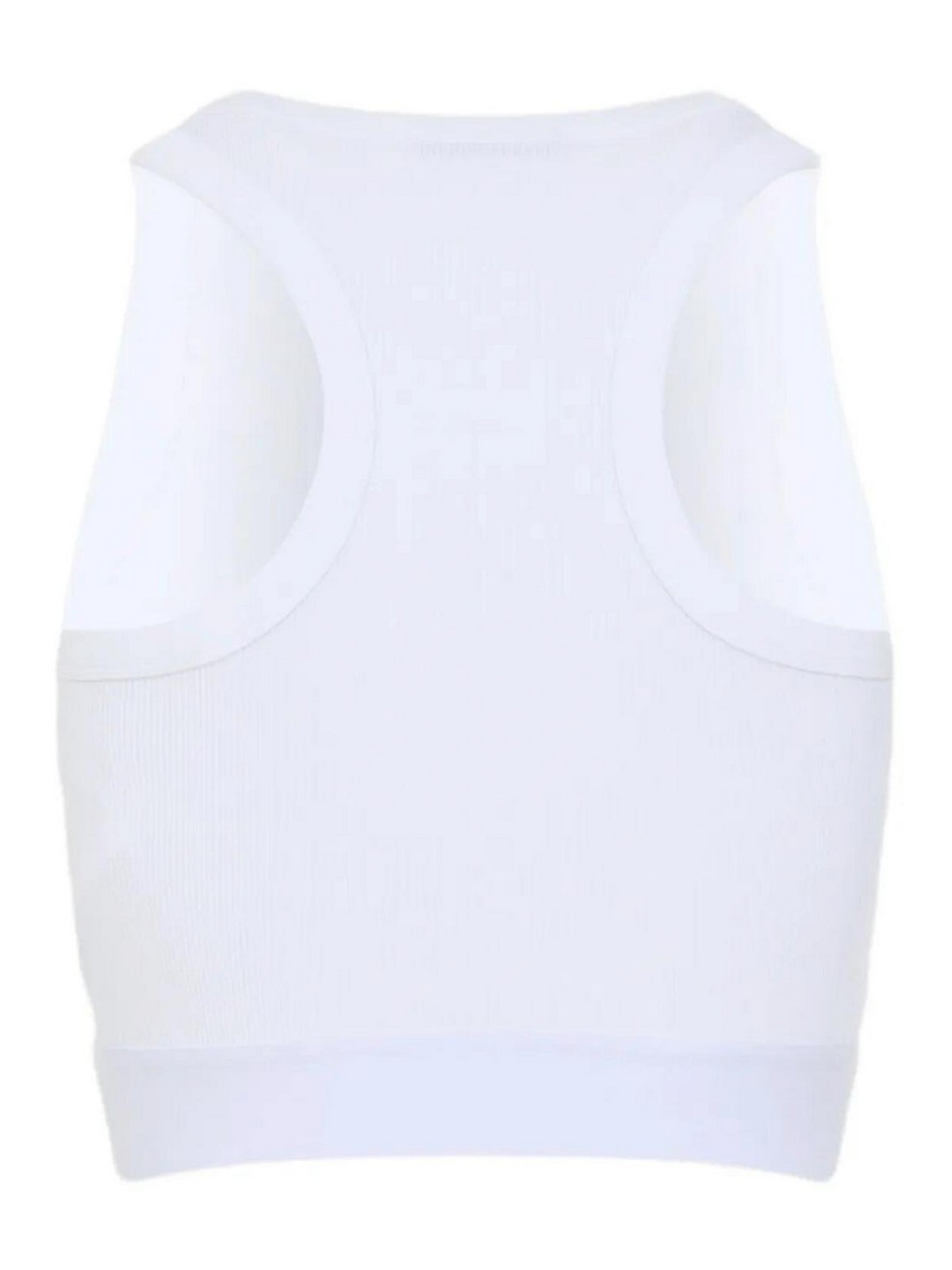 Givenchy White Ribbed Stretch Cotton Cropped Tank Top In White