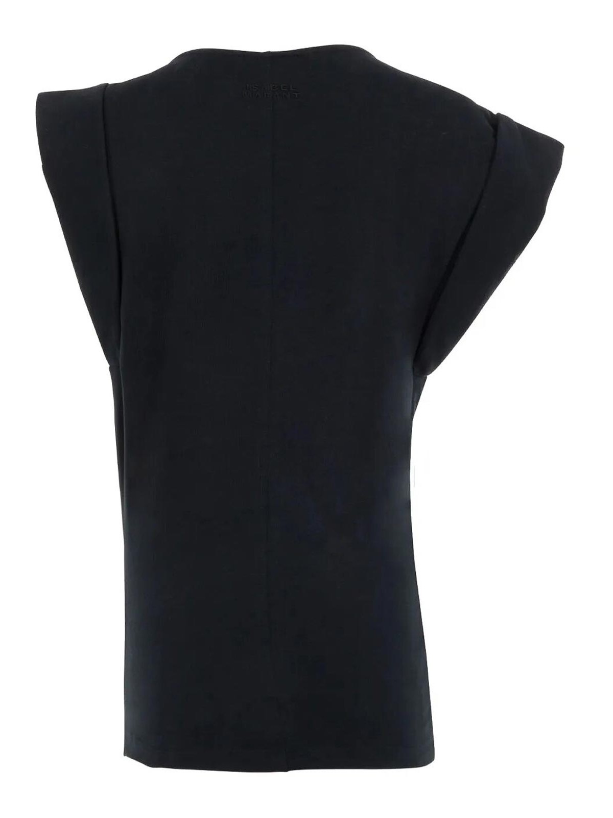 Isabel Marant Maisan Draped Cotton T-shirt Clothing In Black