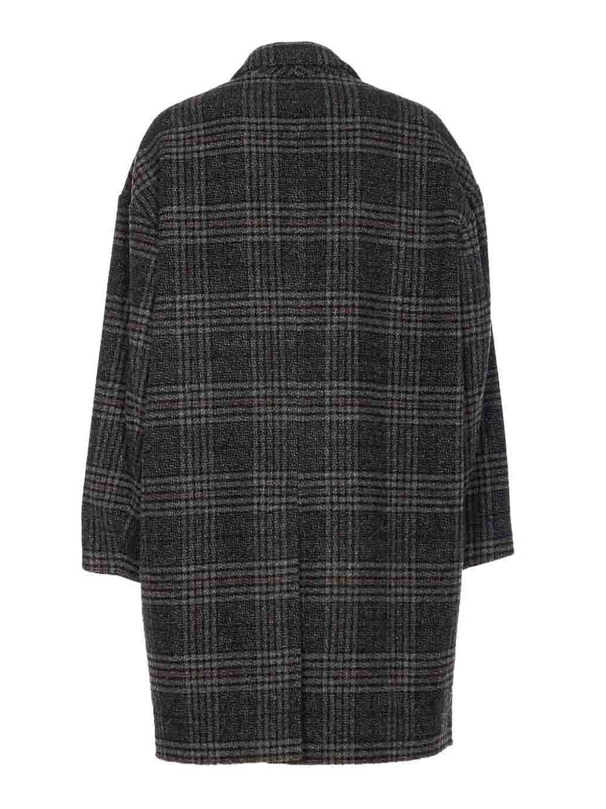 Isabel Marant Étoile Isabel Marant Etoile Plaid Wool Single-breasted Coat In Gray