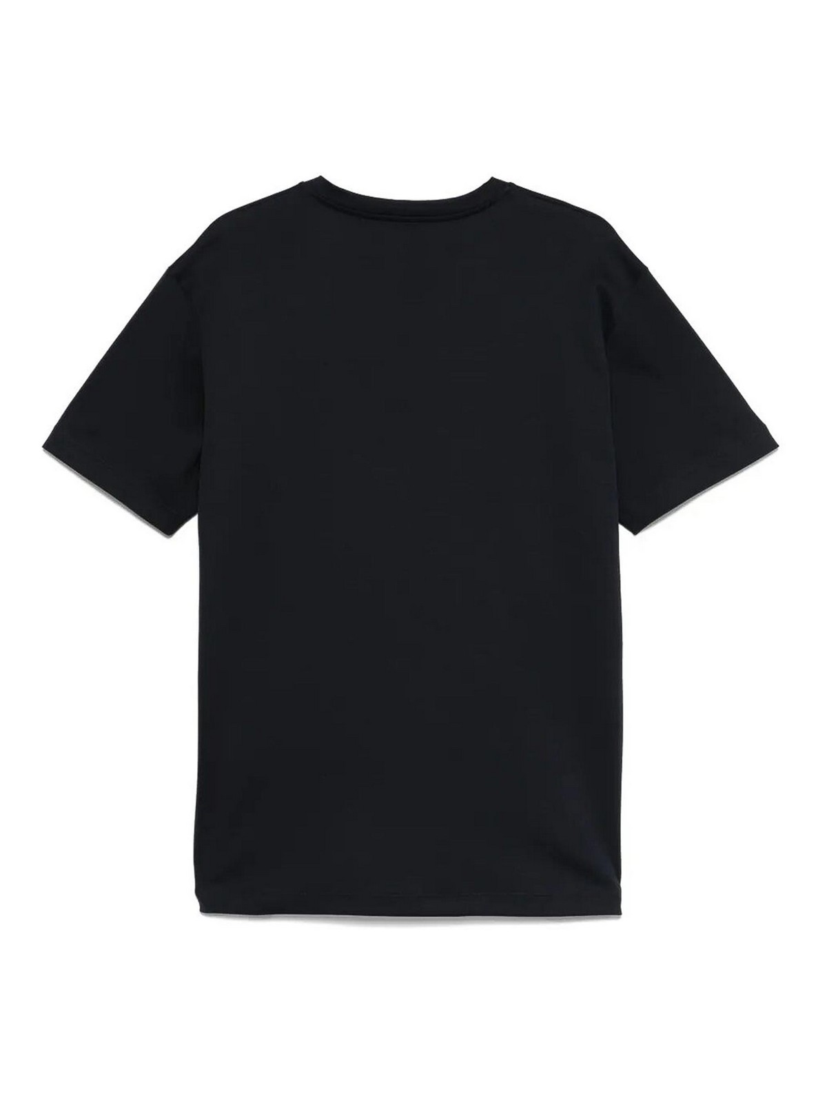 Giorgio Armani Official Store Pure Cotton Interlock T-shirt With Embroidered Logo In Blue