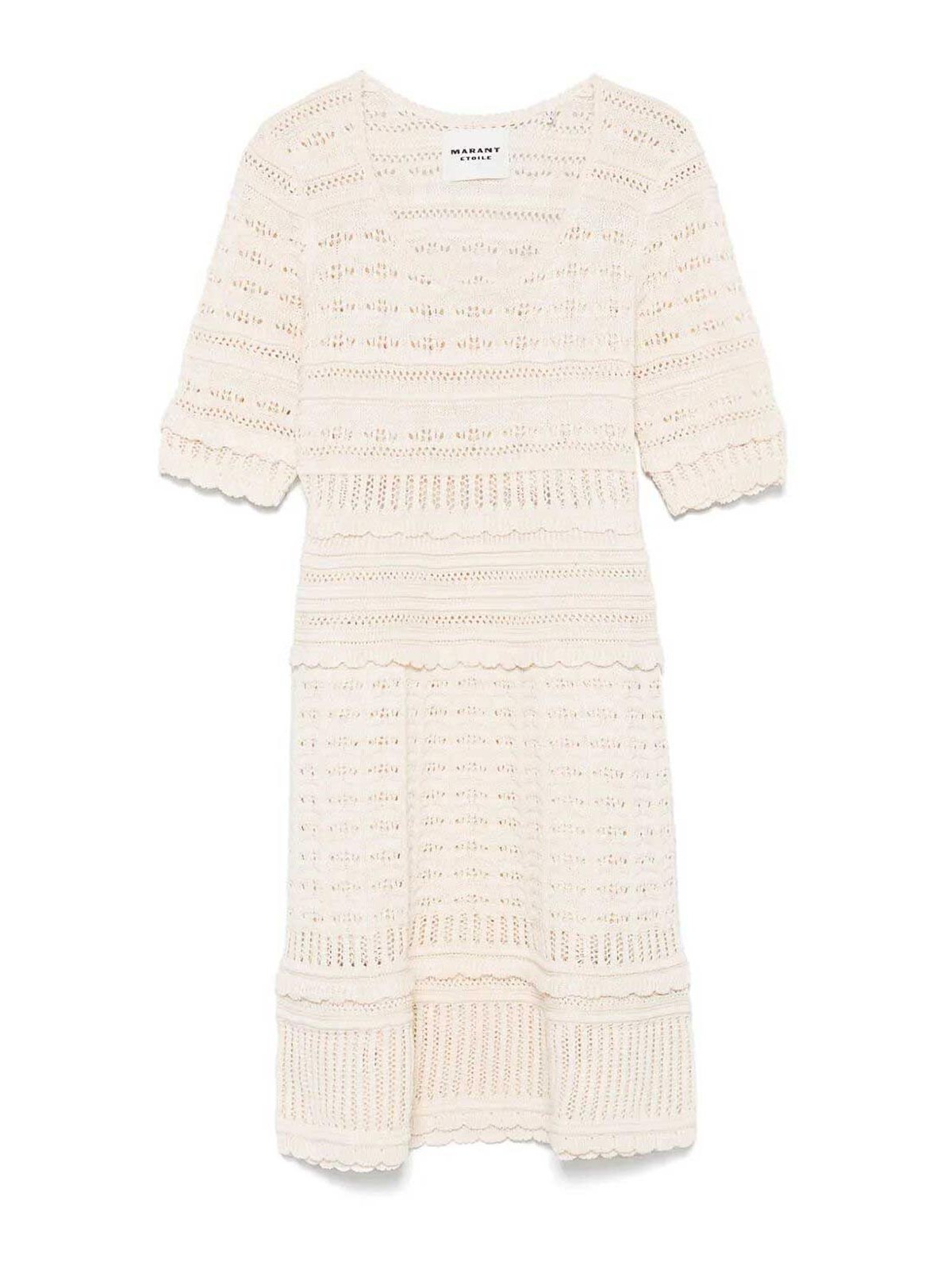 Isabel Marant Étoile Abril Short Openwork Knitted Dress In Pink