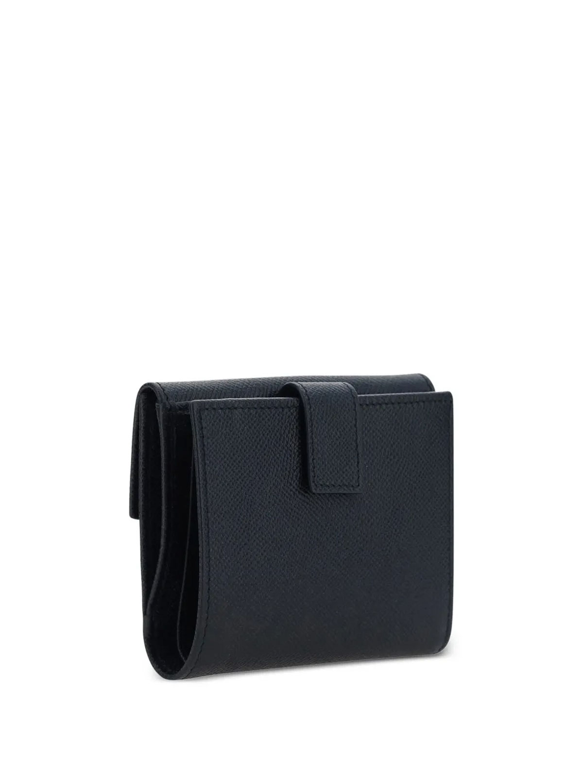 Ferragamo Hammered Leather Gold Gancini Compact Wallet In Sand