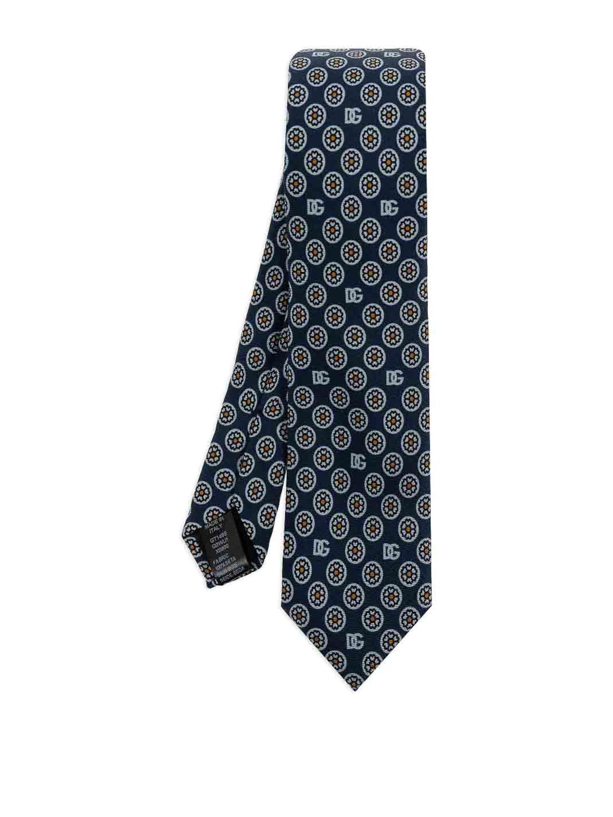 Dolce & Gabbana Floral-jacquard Silk Tie In Blue