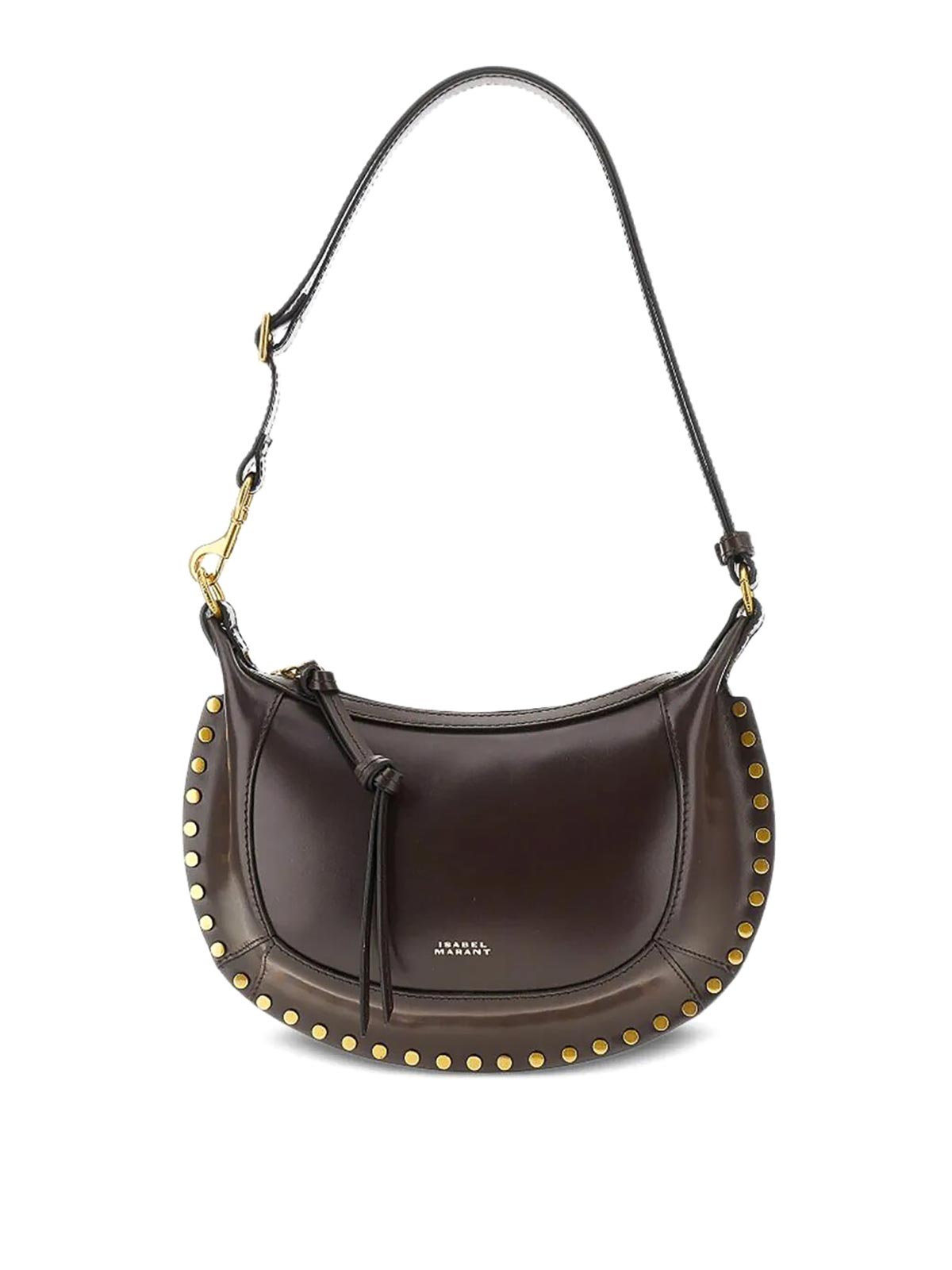 Isabel Marant Oskan Moon Studded Shoulder Bag In Brown