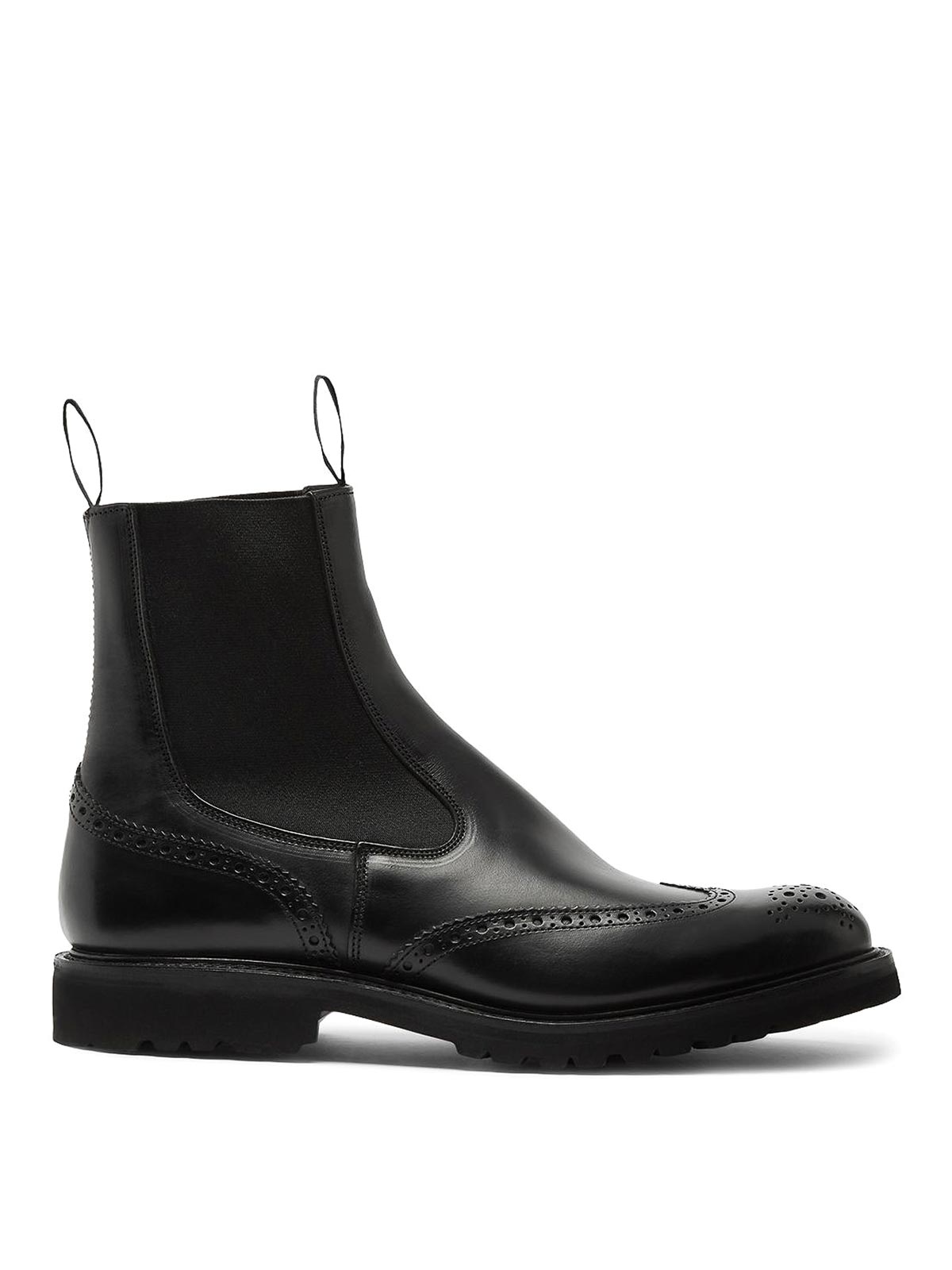 Tricker's Chunky Sole Round Toe Ankle Boots In Black