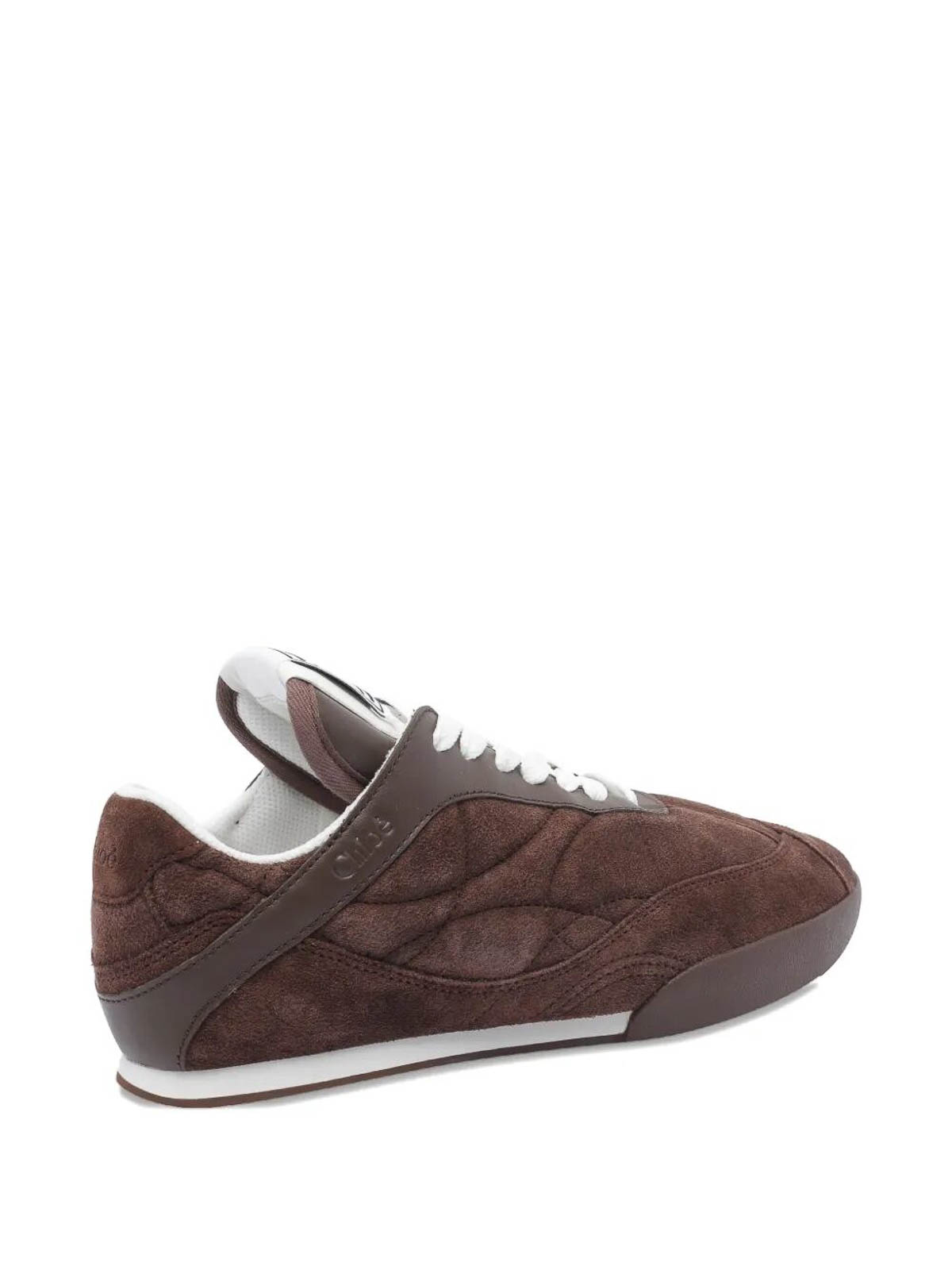 Chloé Kick Leather-trimmed Quilted Suede Sneakers In Brown