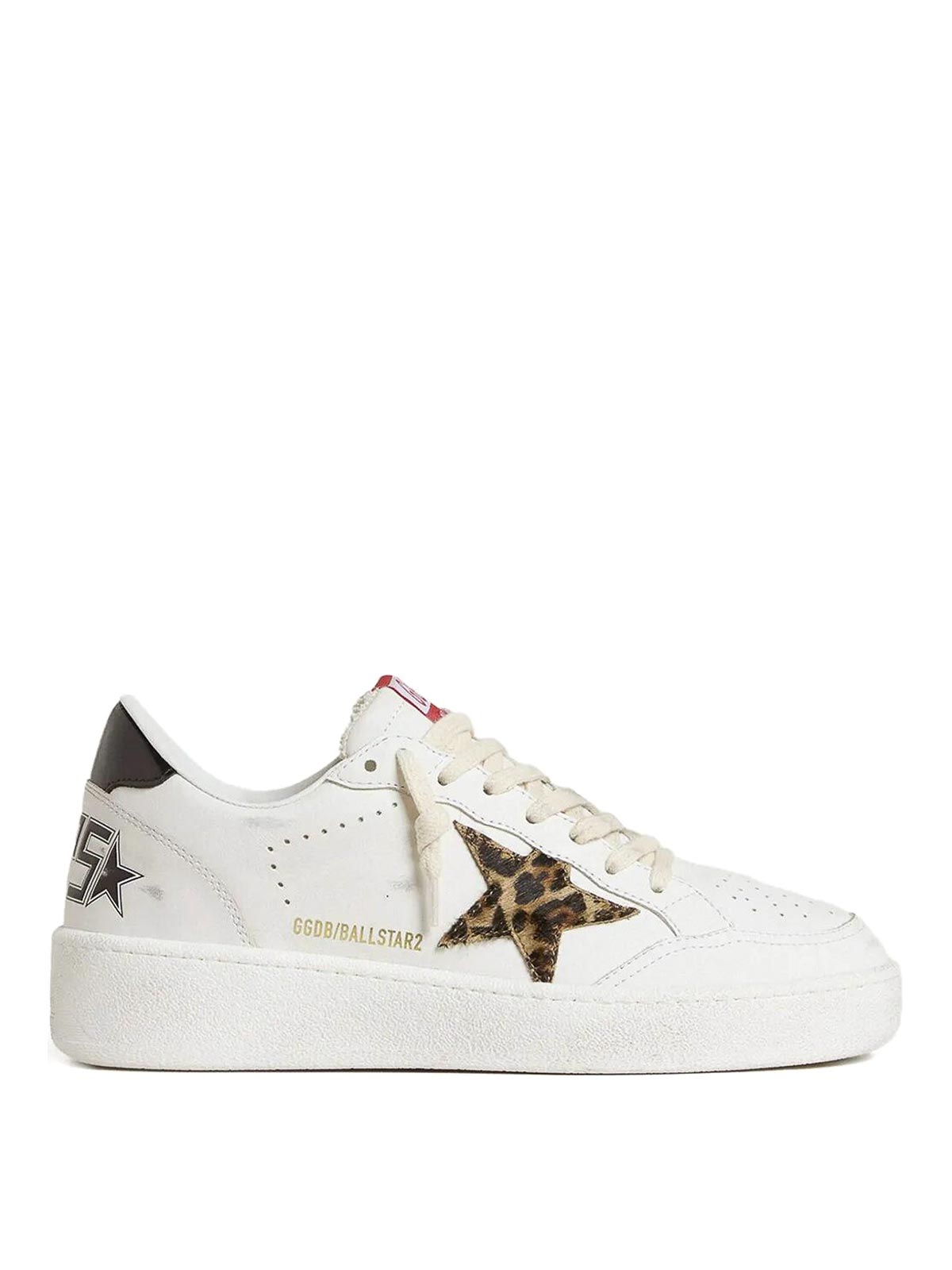Golden Goose Leopard-print Leather Star Sneakers In Nude