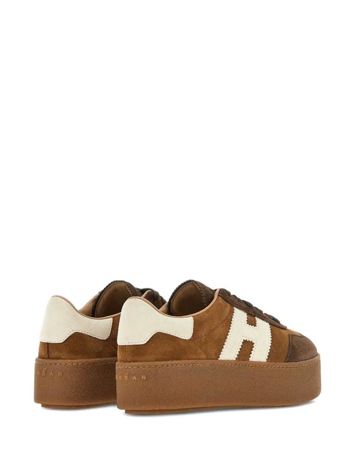 Hogan Cool Suede Lightweight Maxi Sole Sneakers In Brown