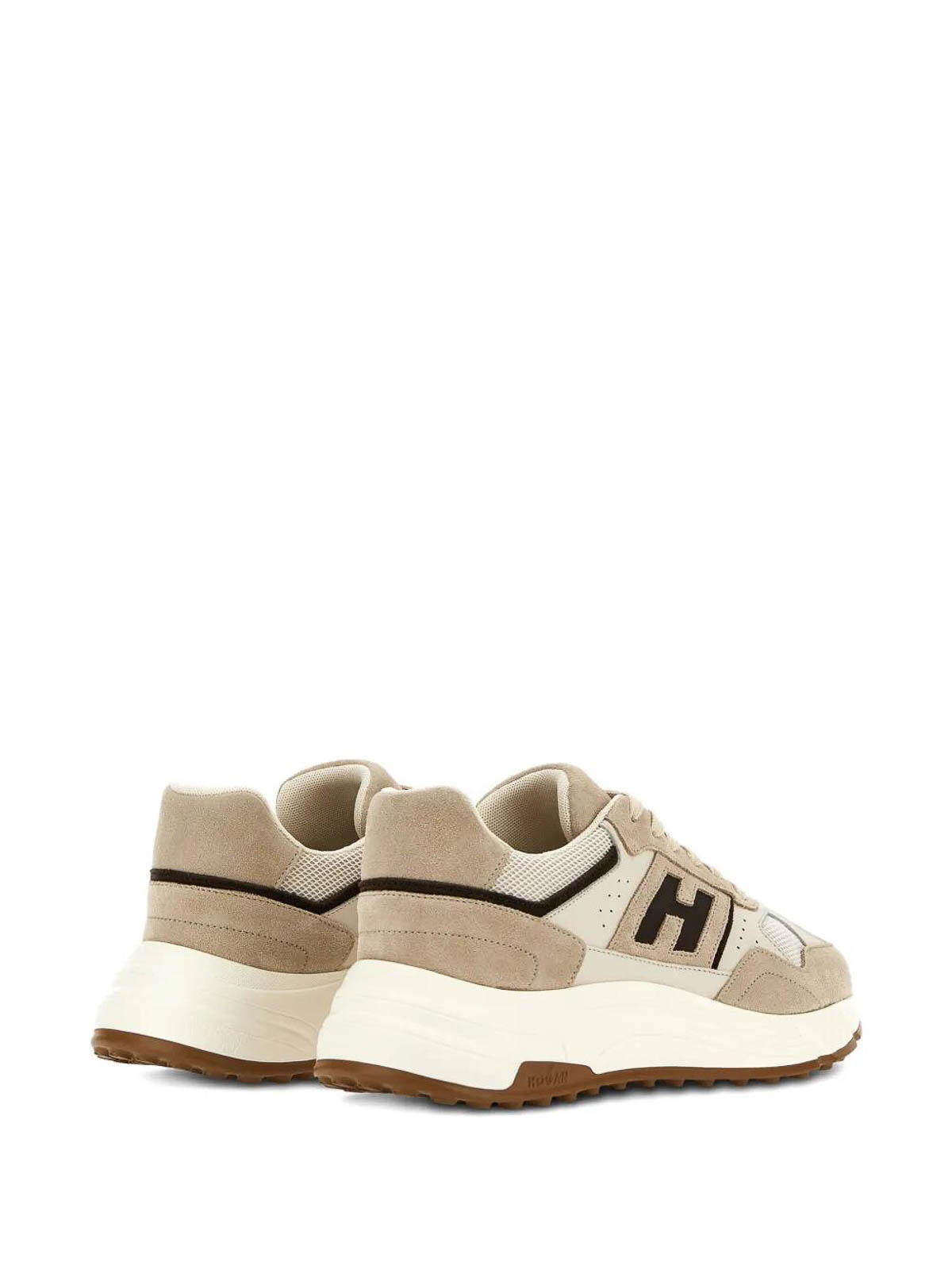 Hogan Leather And Mesh Hyperlight Sneakers In Brown