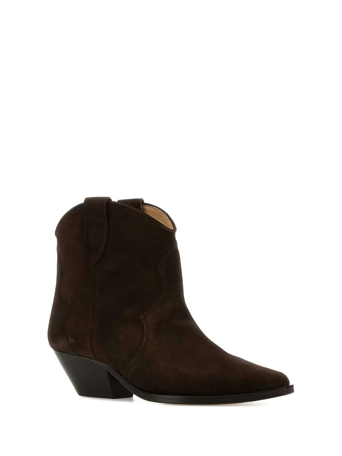Isabel Marant Women Chocolate Dewina Cowboy Ankle Boots In Brown