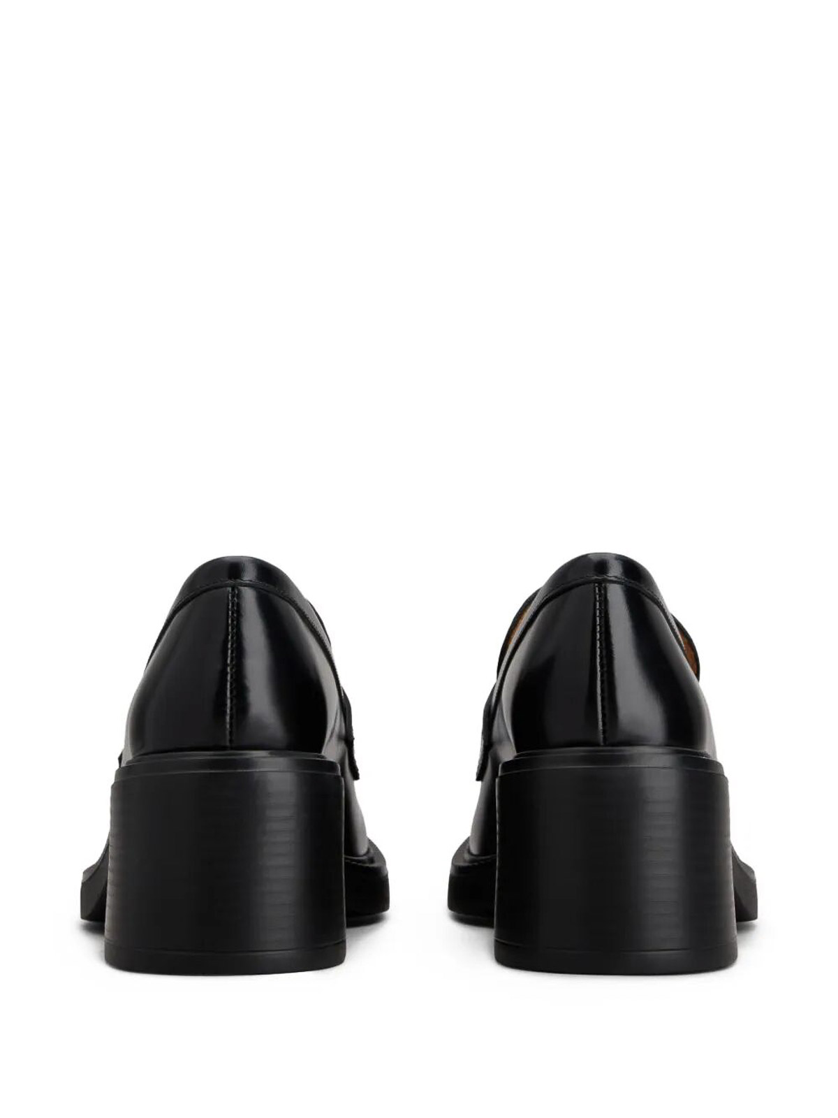 Tod's Black Loafers With Penny Slot And Logo Lettering On The Side In Black