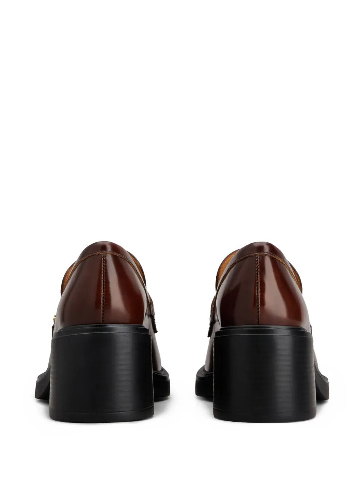 Tod's Leather Heeled Penny Loafers In Brown