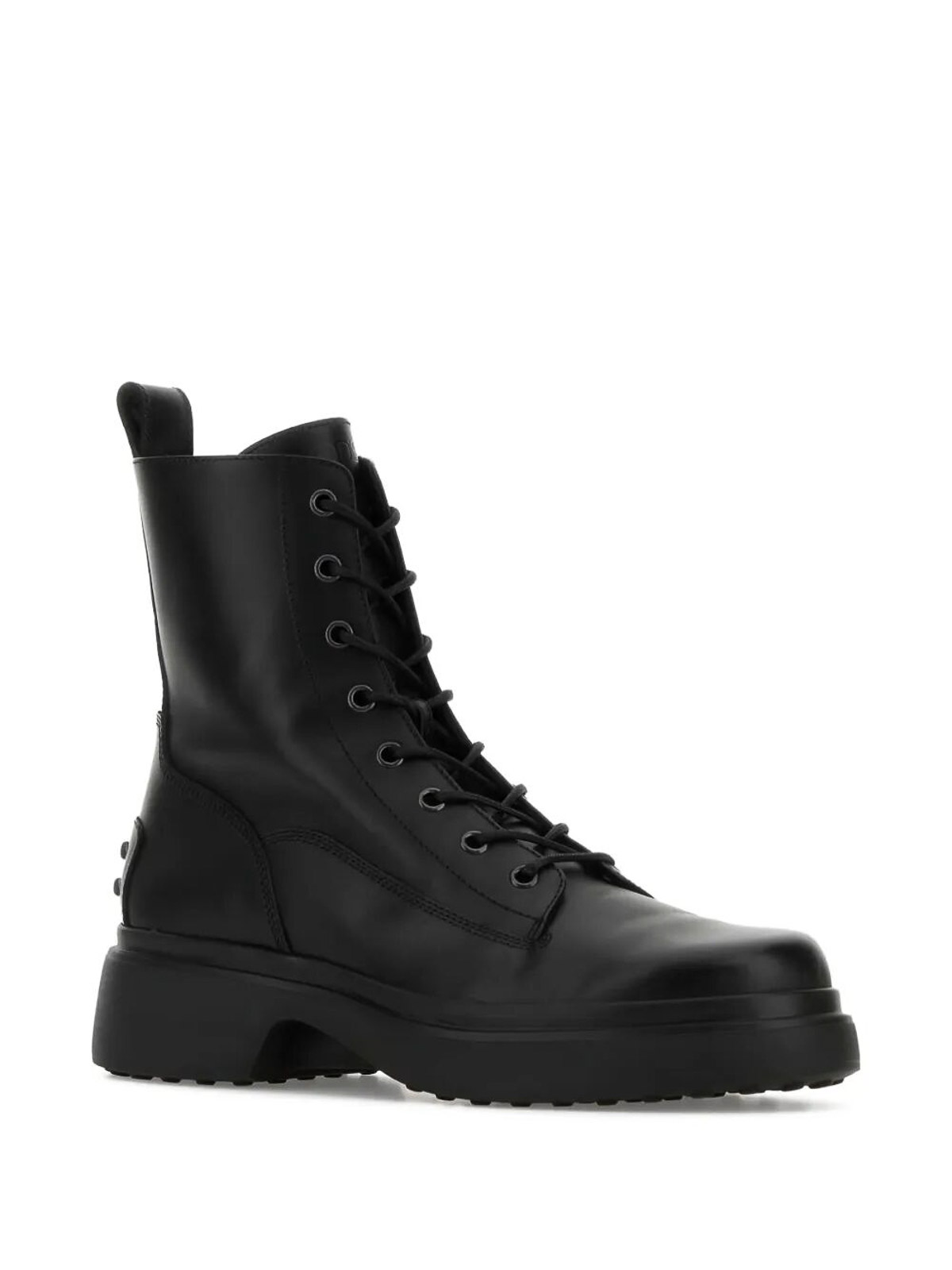 Tod's Platform Leather Combat Boots In Sand