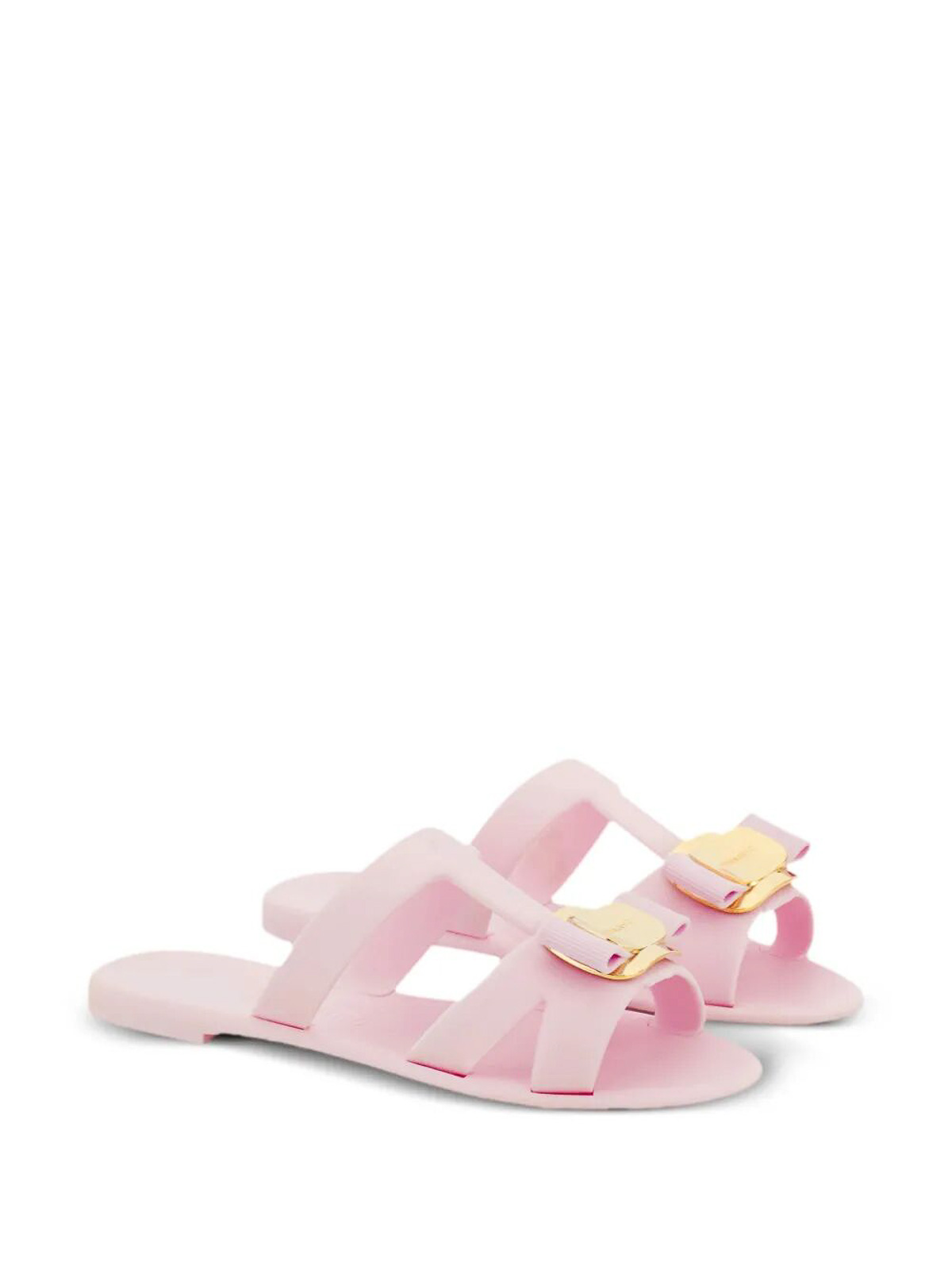 Ferragamo Lilou New Vara Plate Flat Sandals In Multi