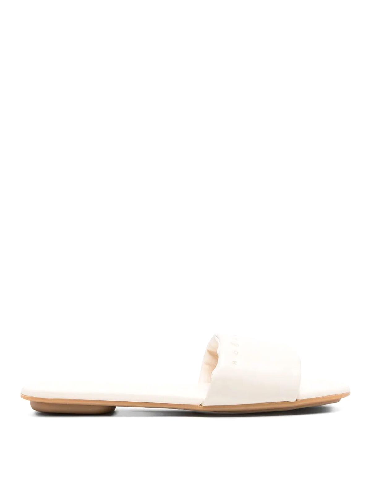 Hogan Leather Slide In Sand