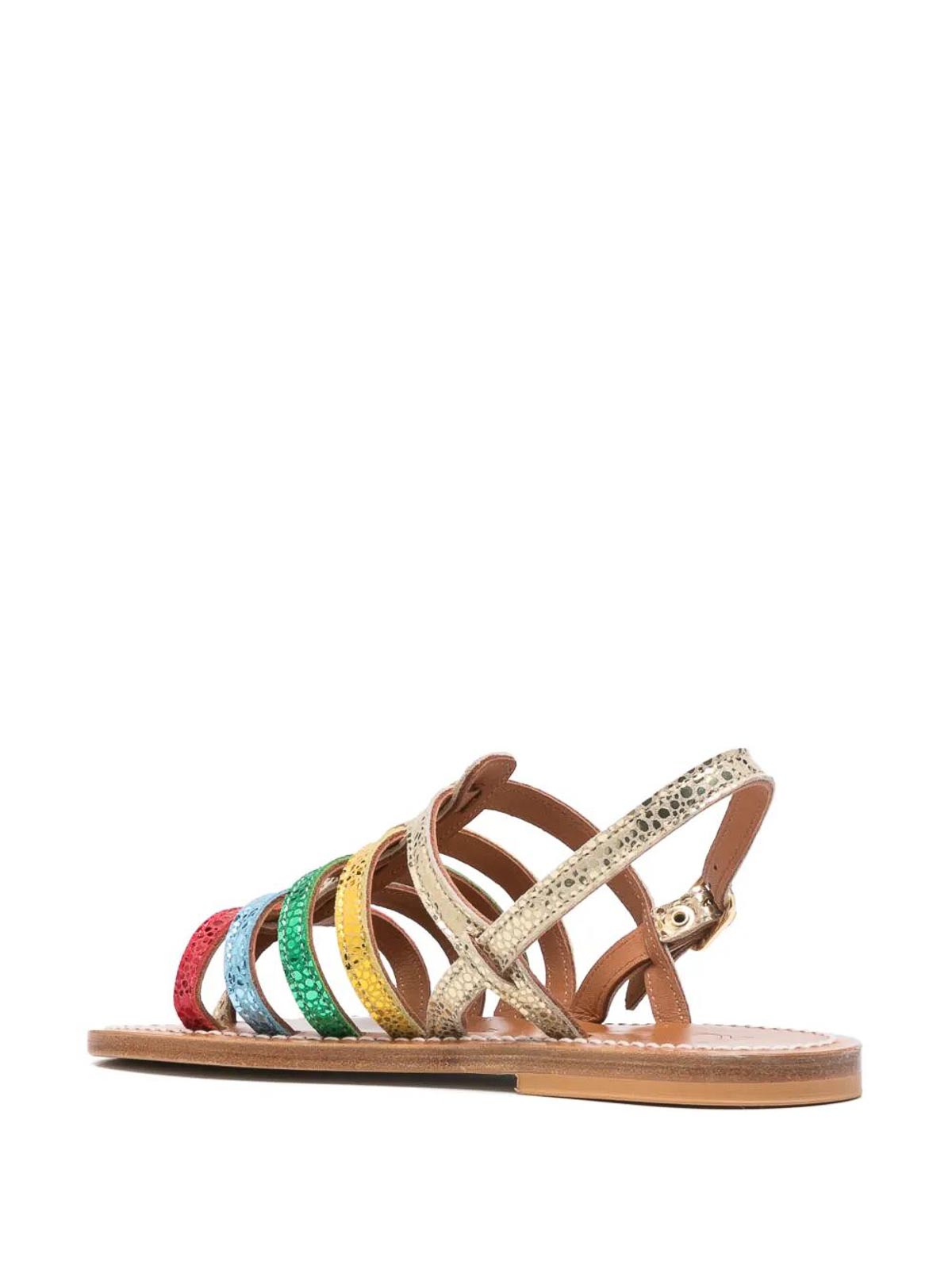 Kjacques Homere Multicolor Metallic Sandals In Multi
