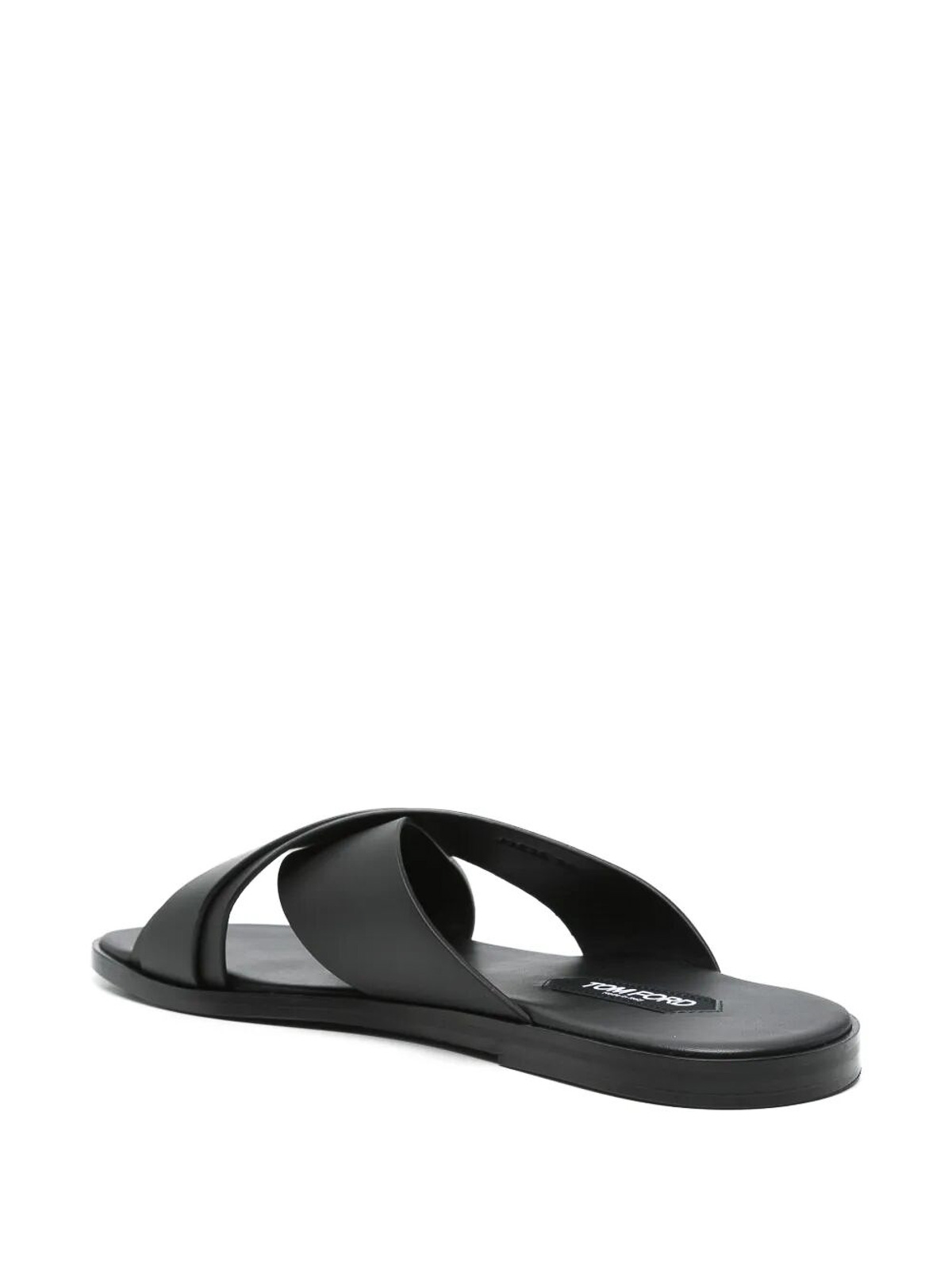 Tom Ford Mens Preston Crossover-strap Leather Sandals Blac In Black