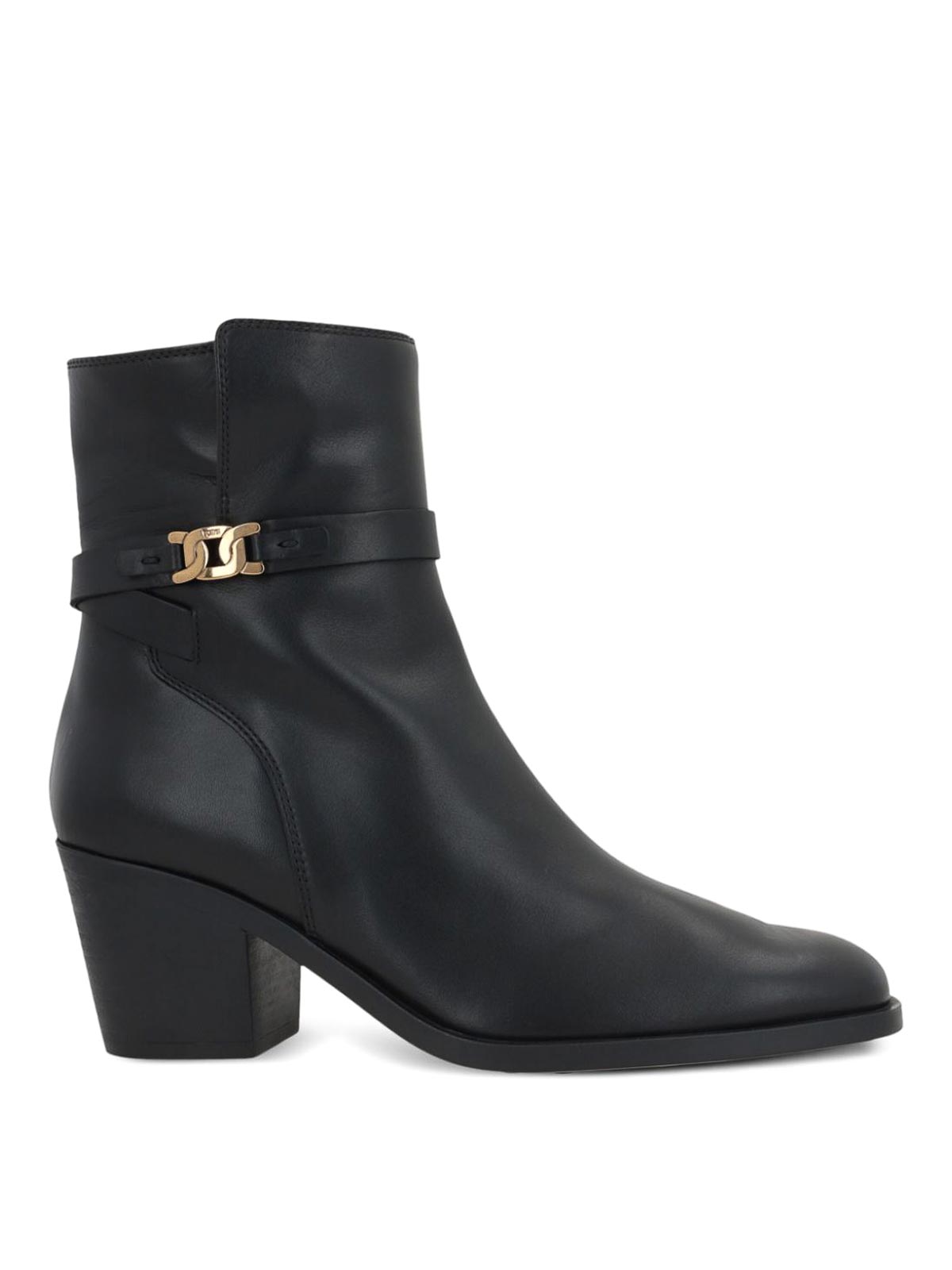 Tod's T65 Ankle Belt Shoes In Black
