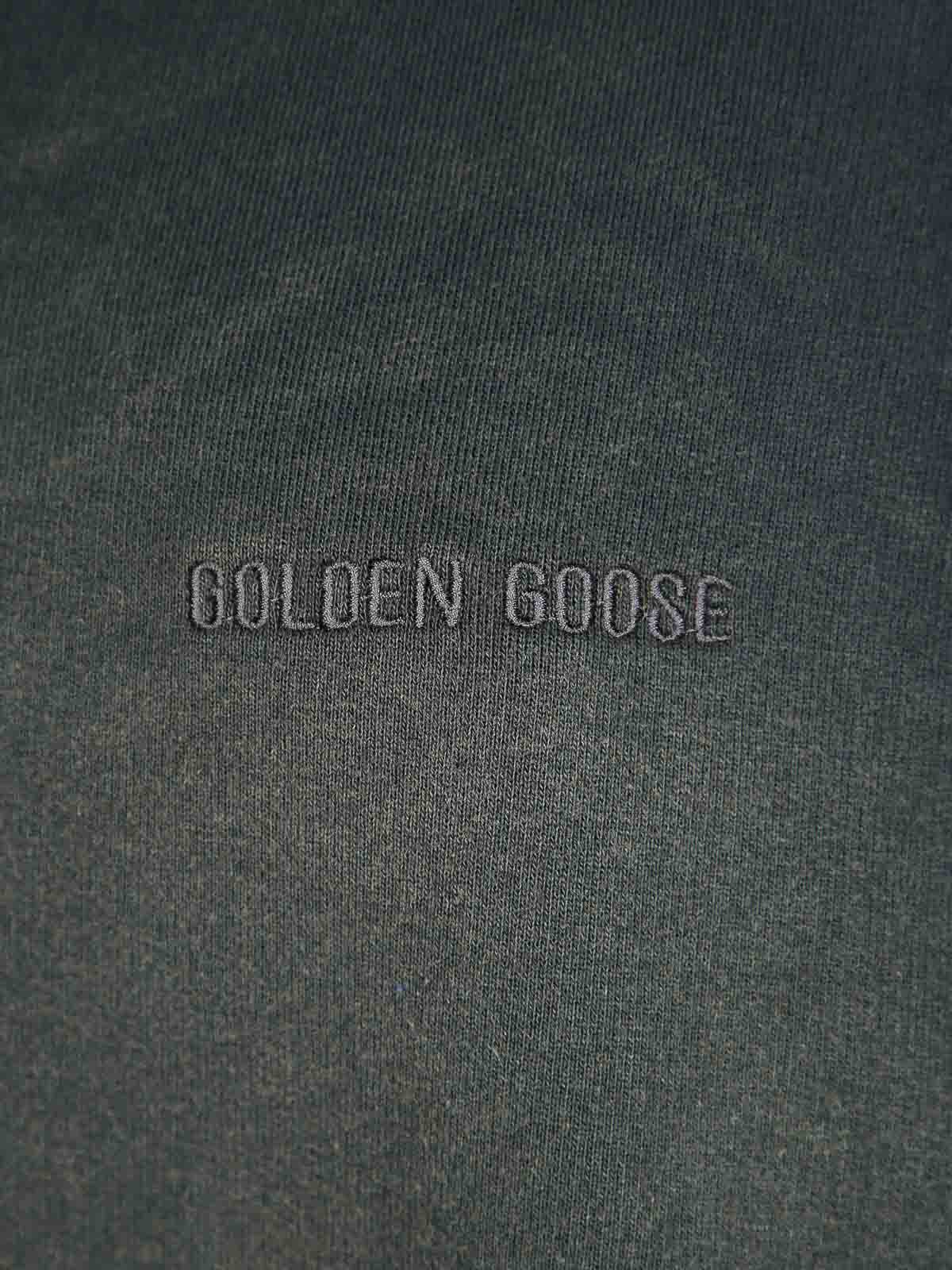 Golden Goose Longline Crewneck Cotton Sweatshirt With Star Accents In Blue