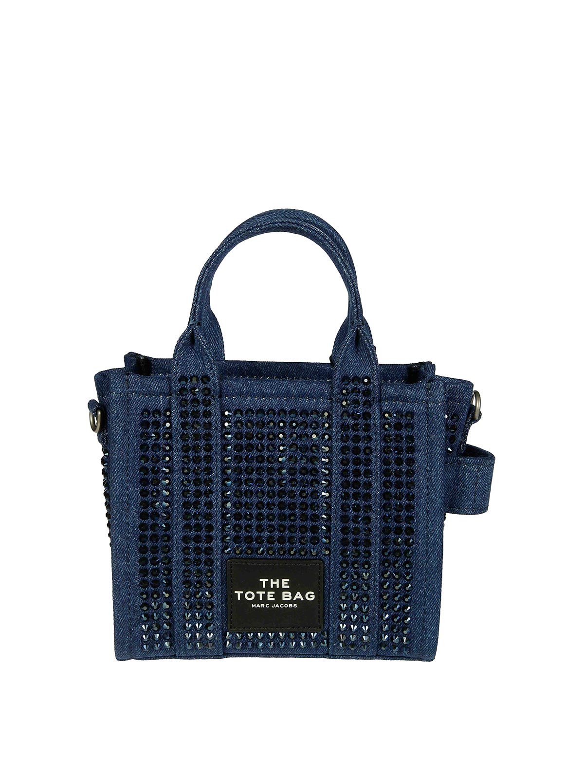 Marc Jacobs Embellished Tote Bag With Detachable Strap And Top Handles In Blue