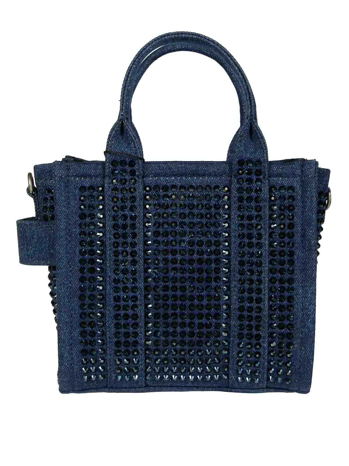 Marc Jacobs Embellished Tote Bag With Detachable Strap And Top Handles In Blue