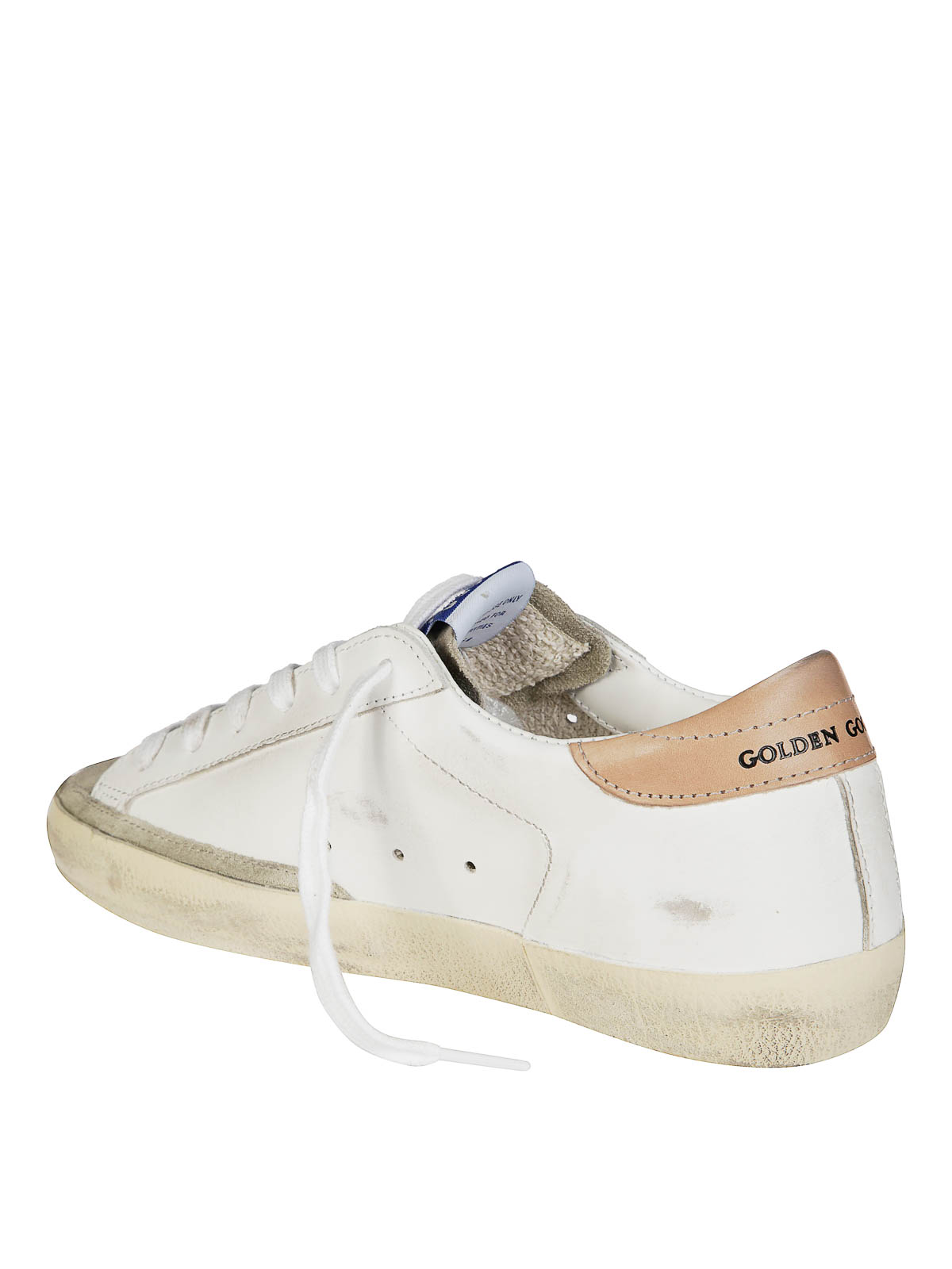 Golden Goose Superstar Leathere Upper Glitter Star Sneaker In White