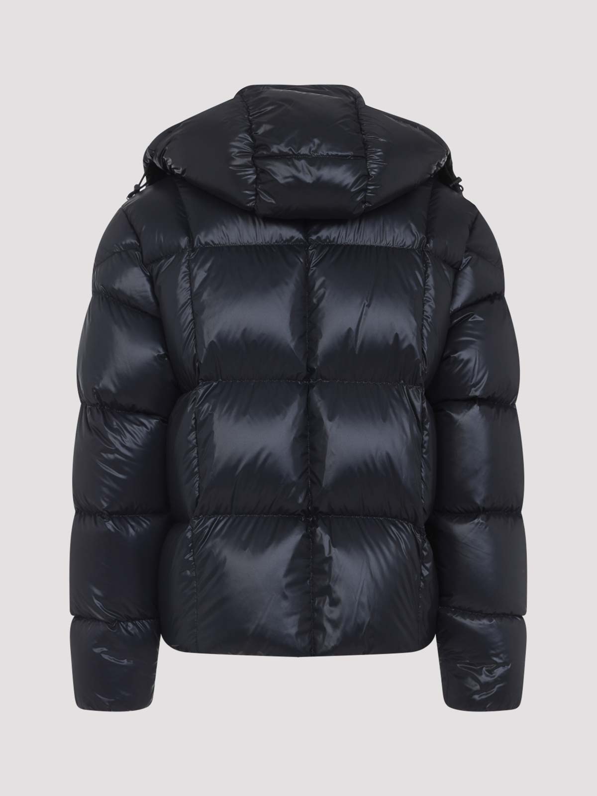 Moncler Padded Hooded Coat With Flap Pocket In Black