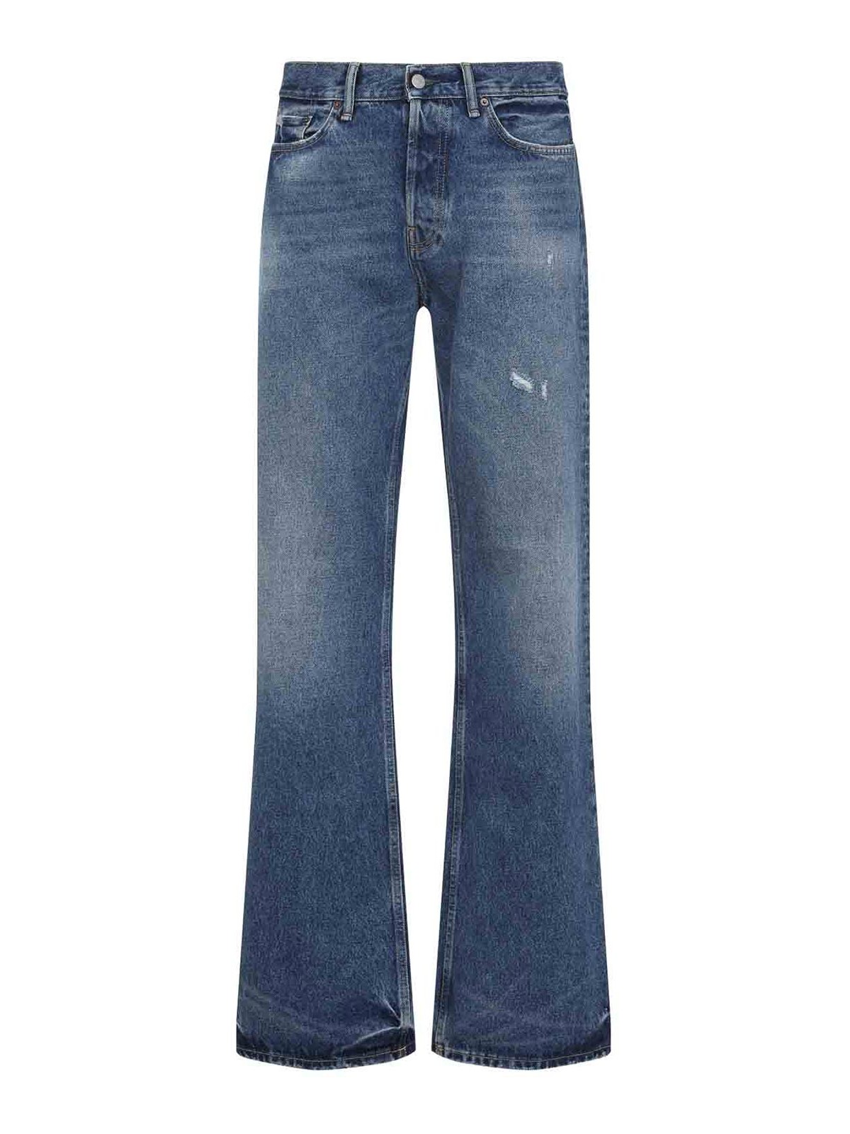 Acne Studios Distressed Straight-leg Jeans In Blue