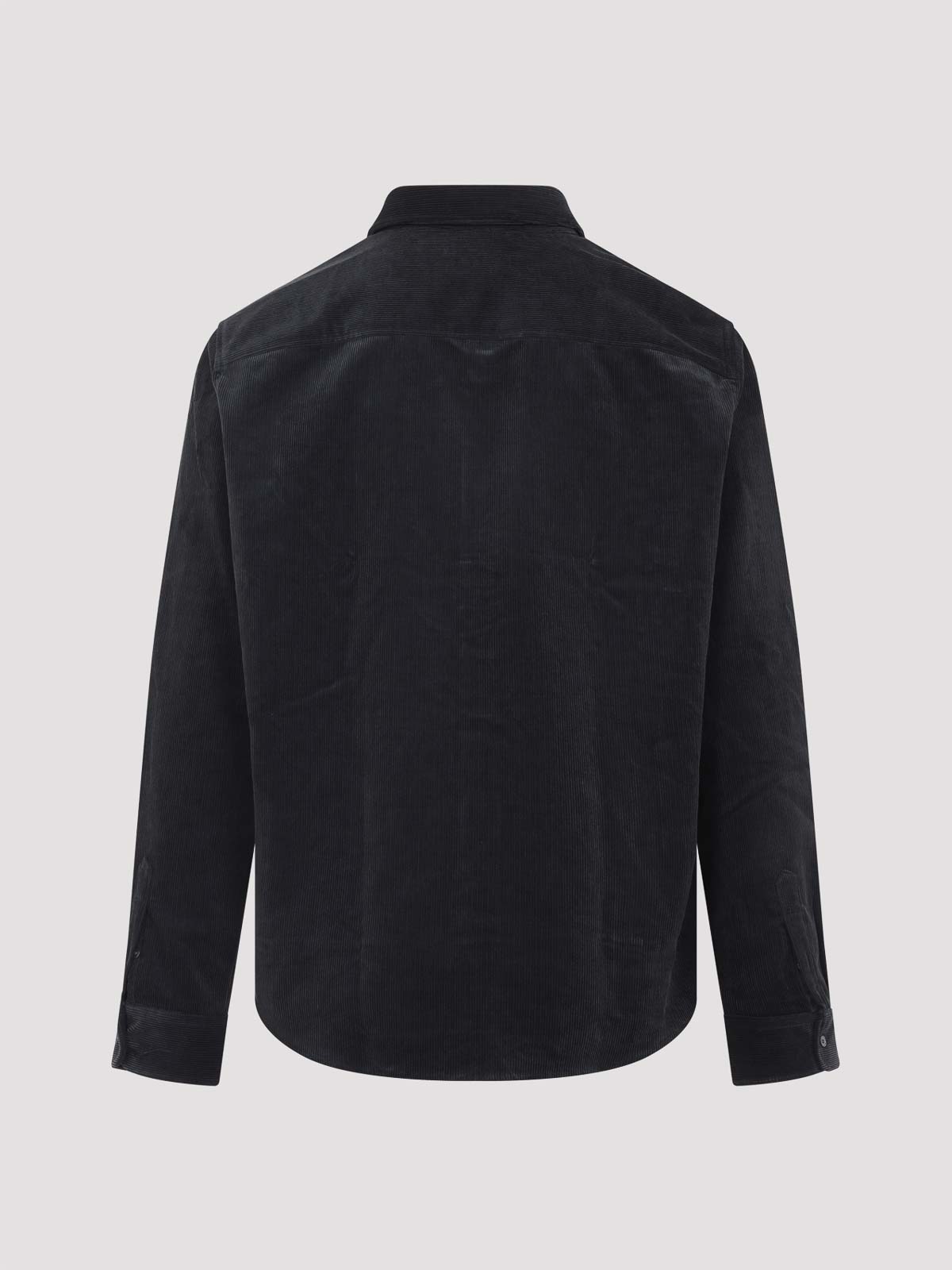 Ami Alexandre Mattiussi Adc Button-down Collar Logo-embroidered Cotton-corduroy Shirt In Black