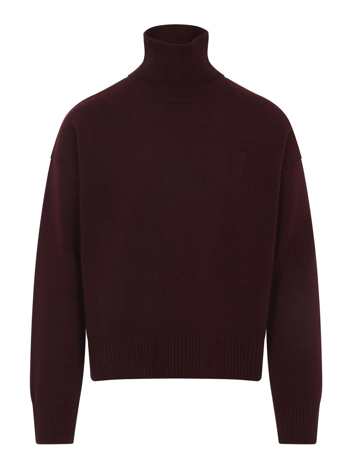 Ami Alexandre Mattiussi Ami Paris Tyrian Purple Wool Blend Oversize Sweater In Burgundy